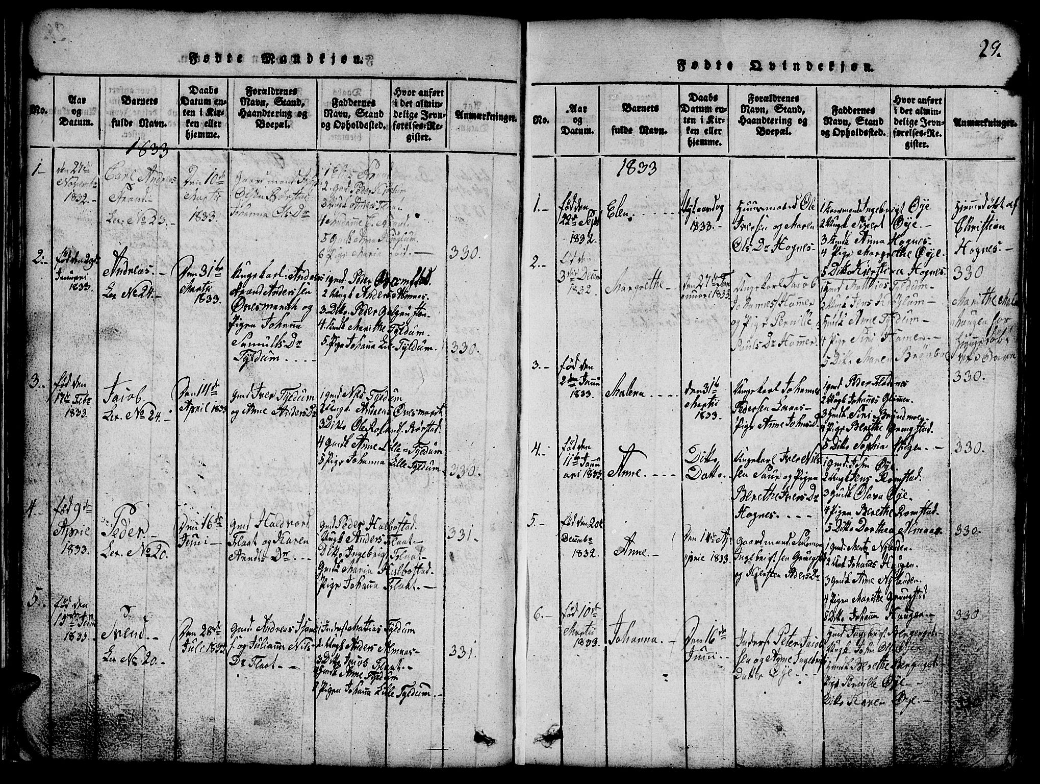 Ministerialprotokoller, klokkerbøker og fødselsregistre - Nord-Trøndelag, SAT/A-1458/765/L0562: Parish register (copy) no. 765C01, 1817-1851, p. 29