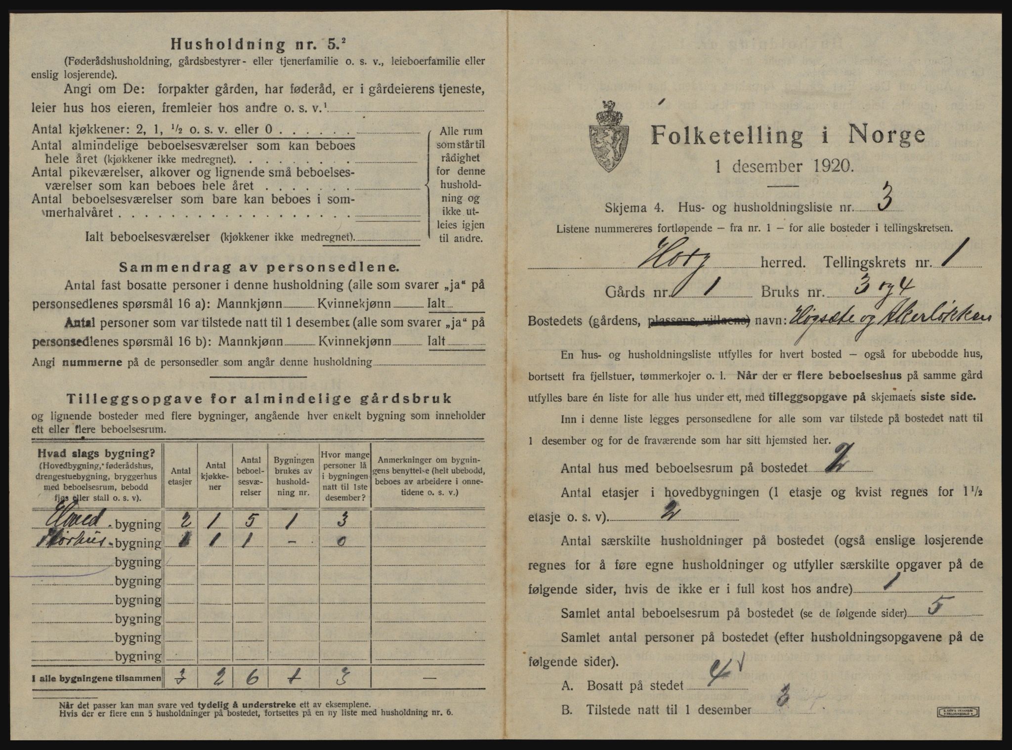 SAT, 1920 census for Horg, 1920, p. 42