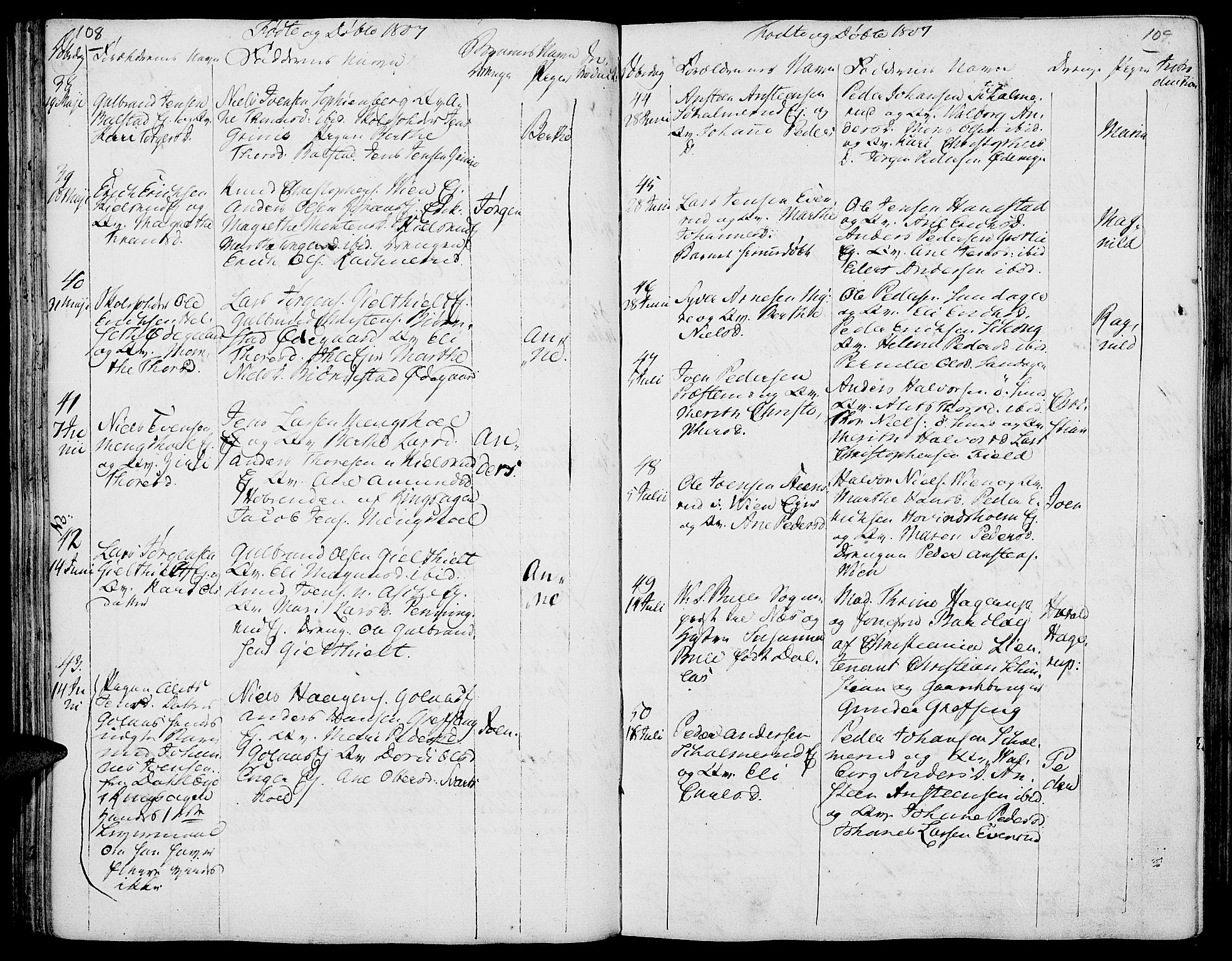 Nes prestekontor, Hedmark, AV/SAH-PREST-020/K/Ka/L0001: Parish register (official) no. 1, 1802-1814, p. 108-109