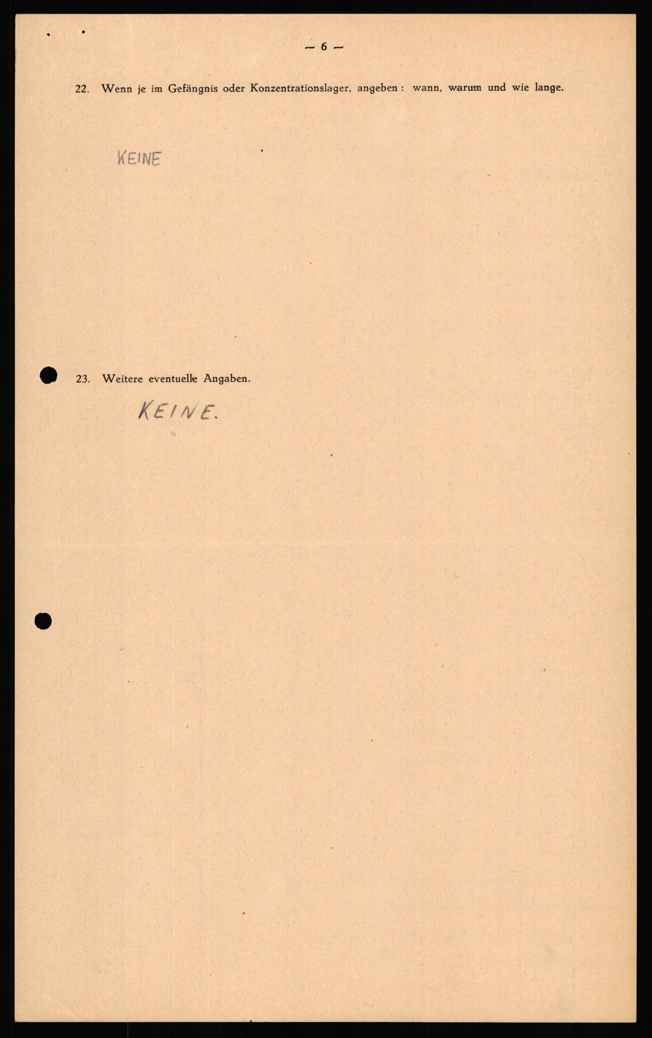 Forsvaret, Forsvarets overkommando II, AV/RA-RAFA-3915/D/Db/L0033: CI Questionaires. Tyske okkupasjonsstyrker i Norge. Tyskere., 1945-1946, p. 23