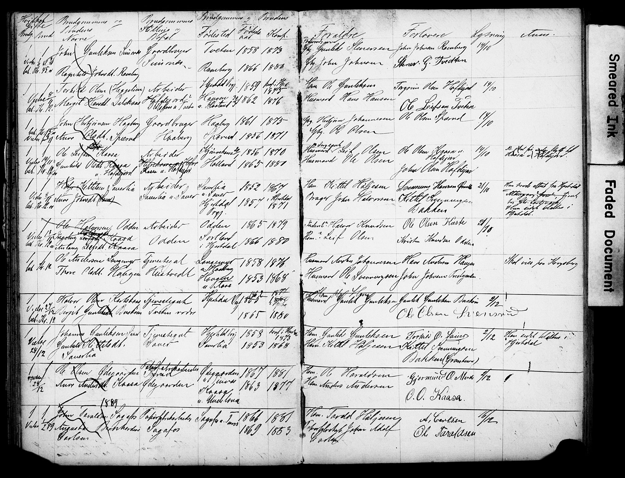 Heddal kirkebøker, SAKO/A-268/H/Ha/L0001: Banns register no. 1, 1865-1918