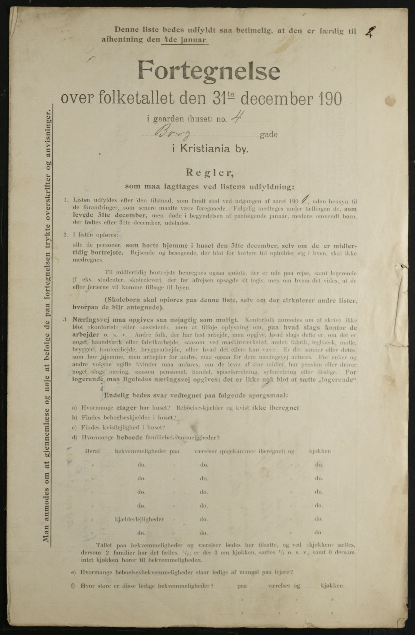 OBA, Municipal Census 1901 for Kristiania, 1901, p. 1293