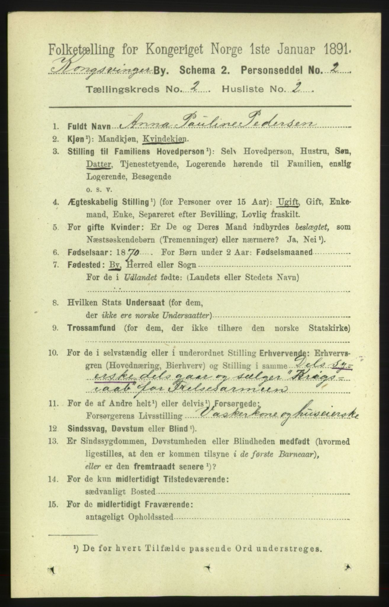 RA, 1891 census for 0402 Kongsvinger, 1891, p. 798