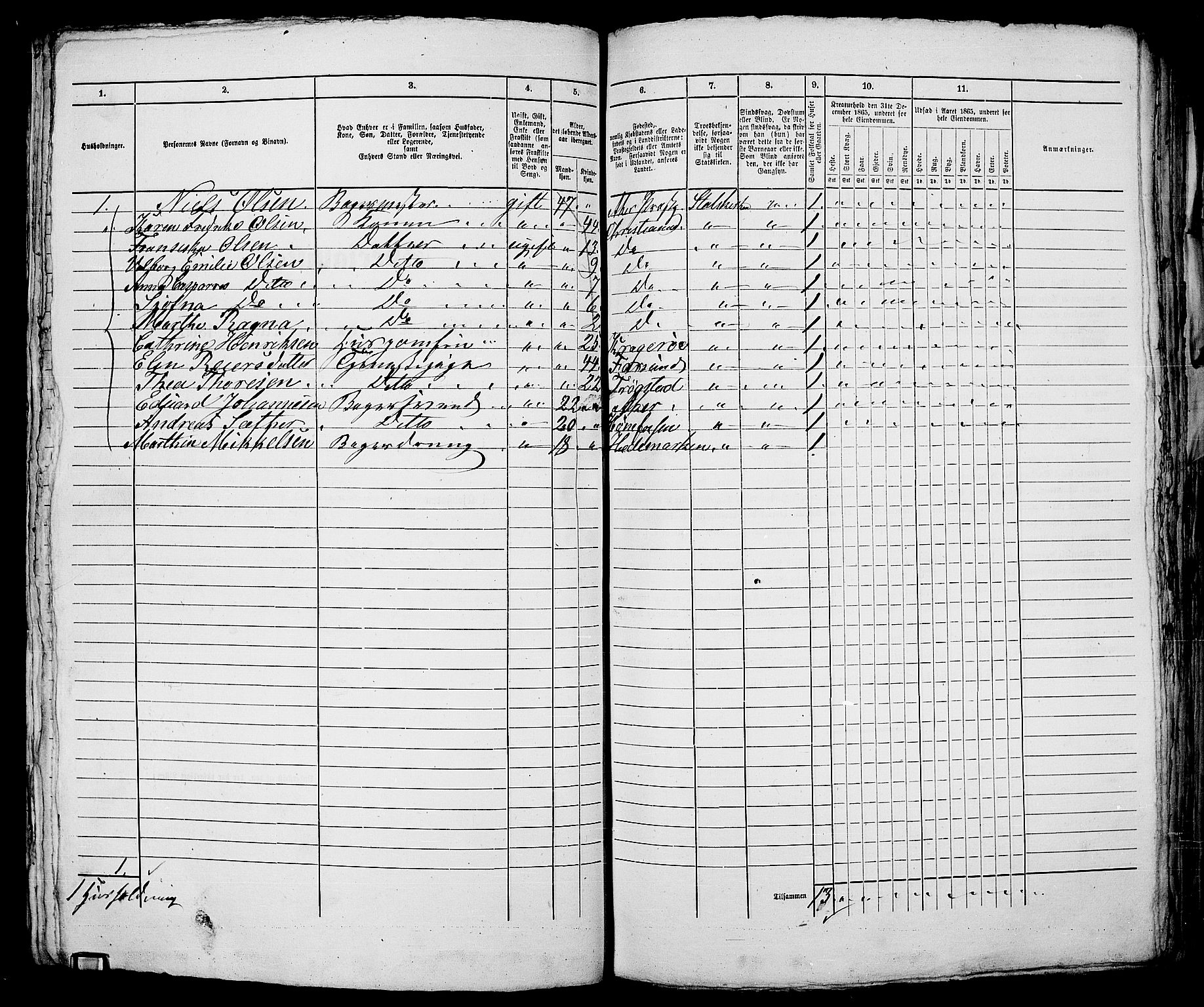 RA, 1865 census for Kristiania, 1865, p. 1385