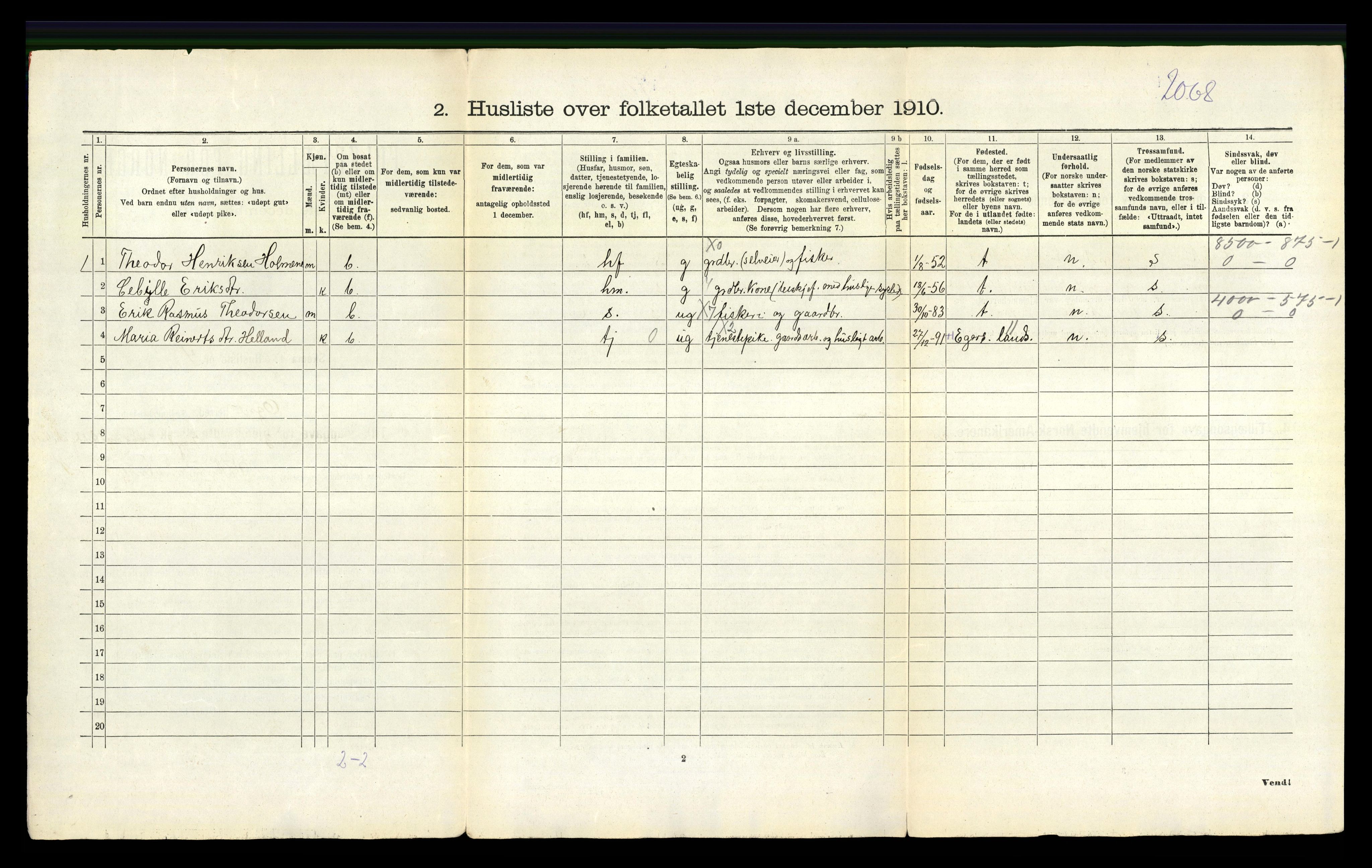 RA, 1910 census for Ogna, 1910, p. 24