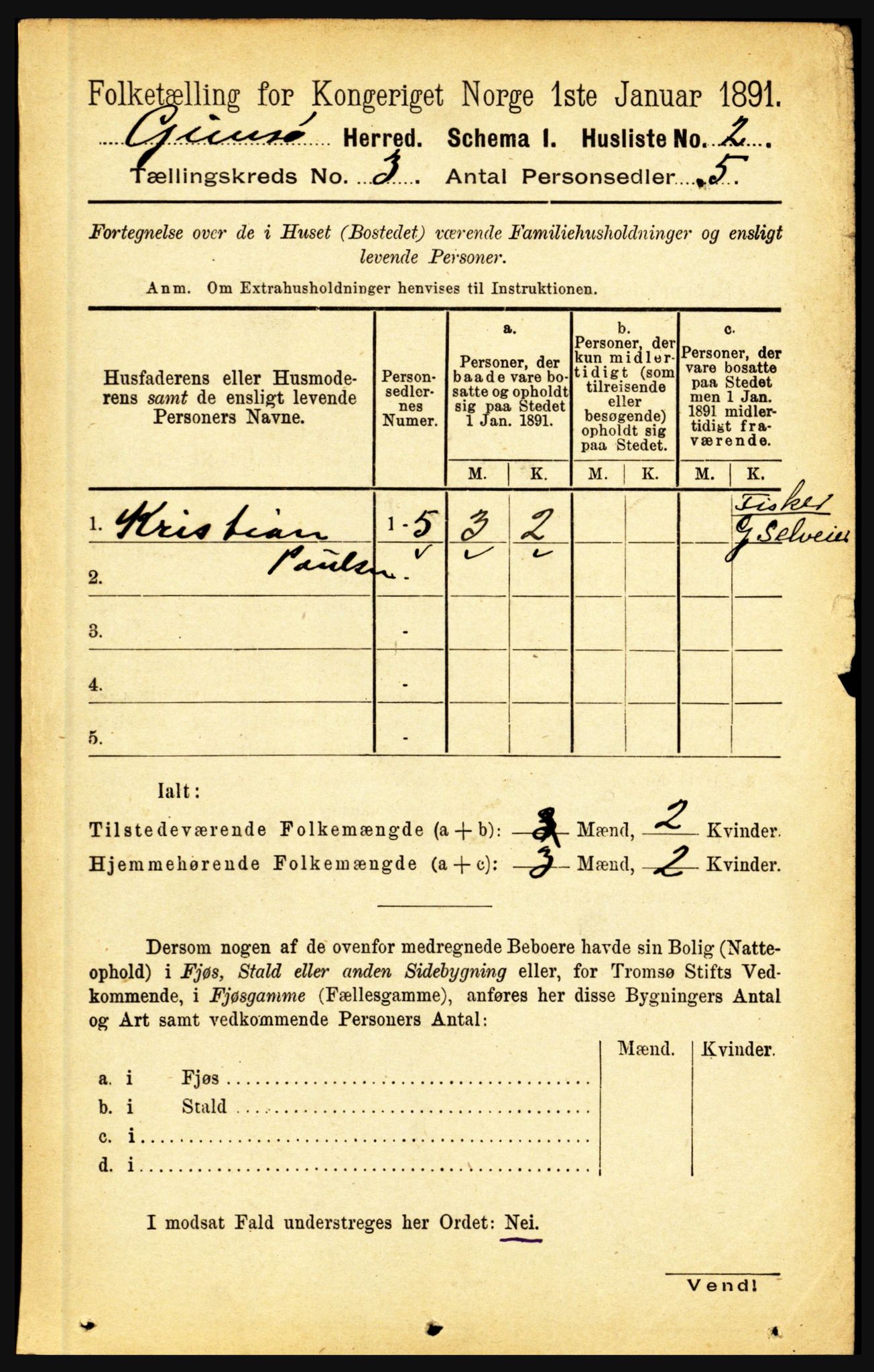 RA, 1891 census for 1864 Gimsøy, 1891, p. 473