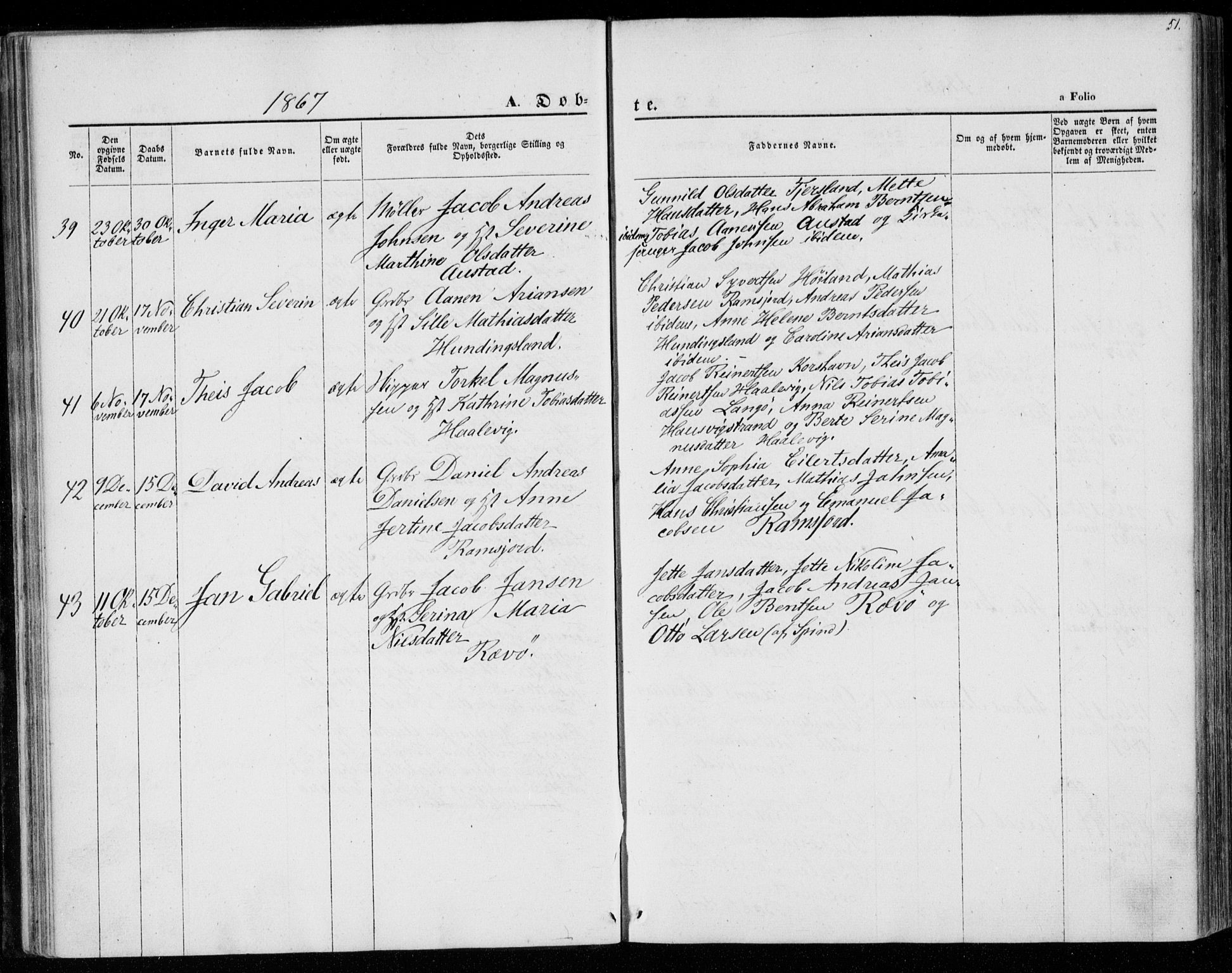 Lyngdal sokneprestkontor, AV/SAK-1111-0029/F/Fa/Faa/L0002: Parish register (official) no. A 2, 1858-1870, p. 51