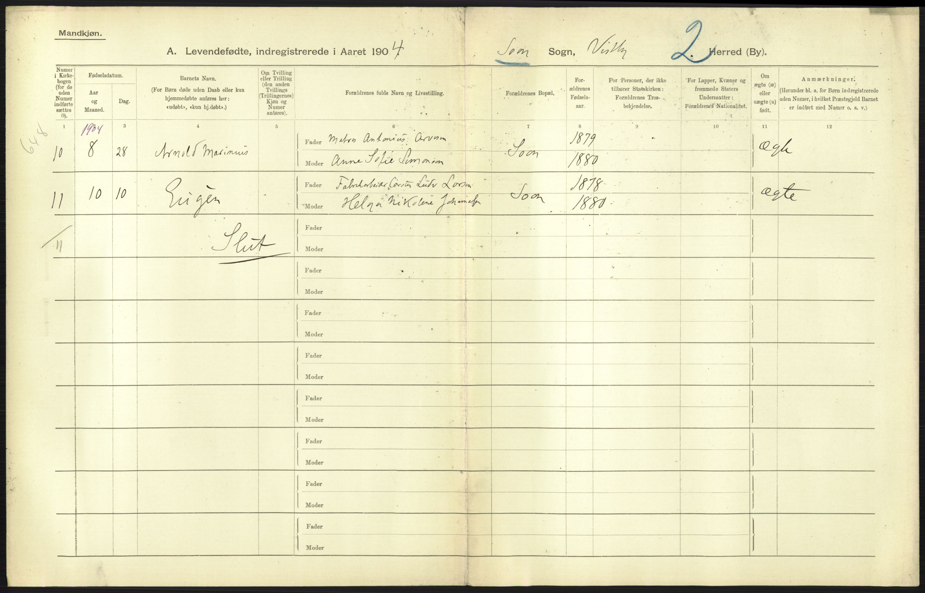 Statistisk sentralbyrå, Sosiodemografiske emner, Befolkning, AV/RA-S-2228/D/Df/Dfa/Dfab/L0002: Akershus amt: Fødte, gifte, døde, 1904, p. 433