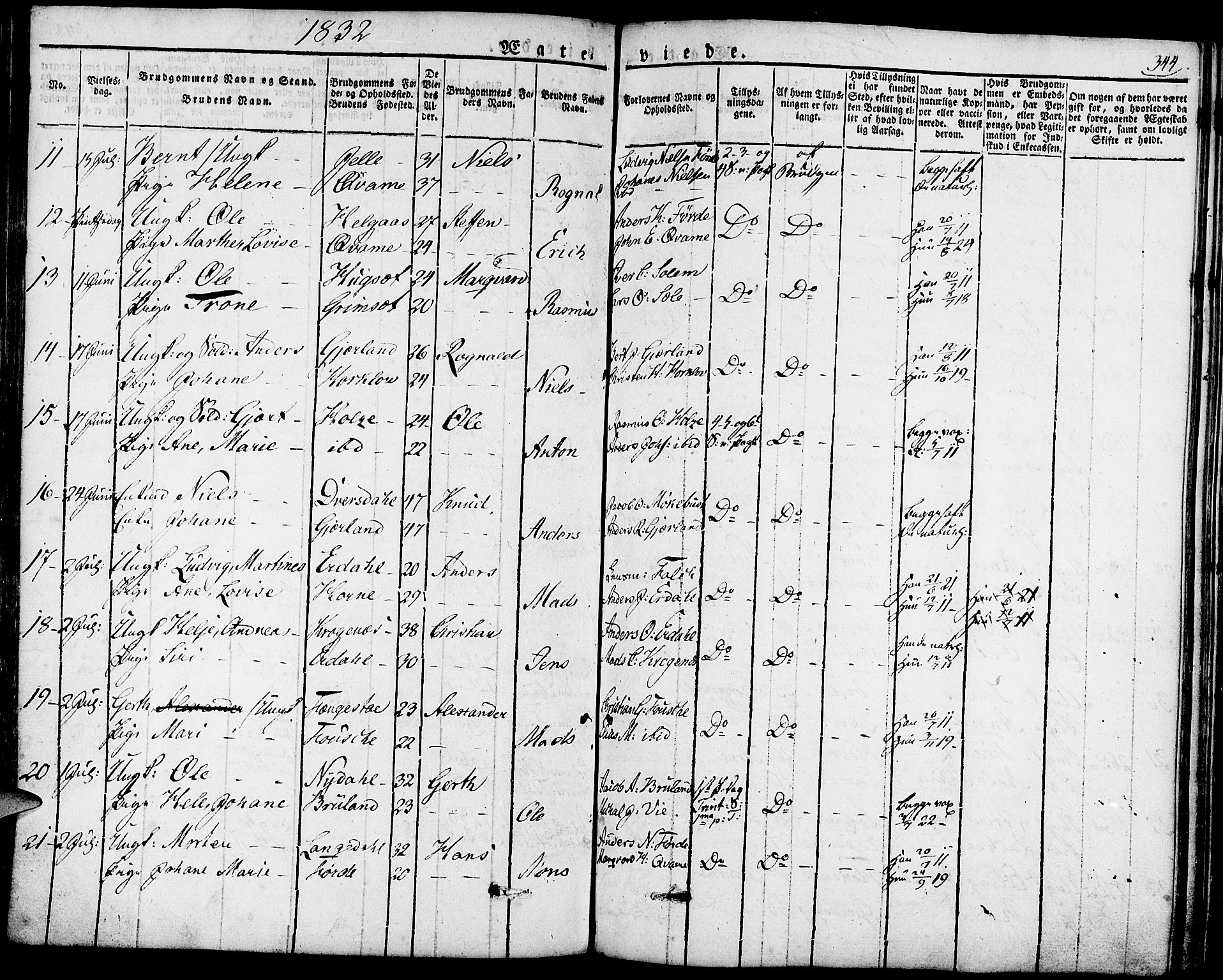 Førde sokneprestembete, AV/SAB-A-79901/H/Haa/Haaa/L0006: Parish register (official) no. A 6, 1821-1842, p. 344