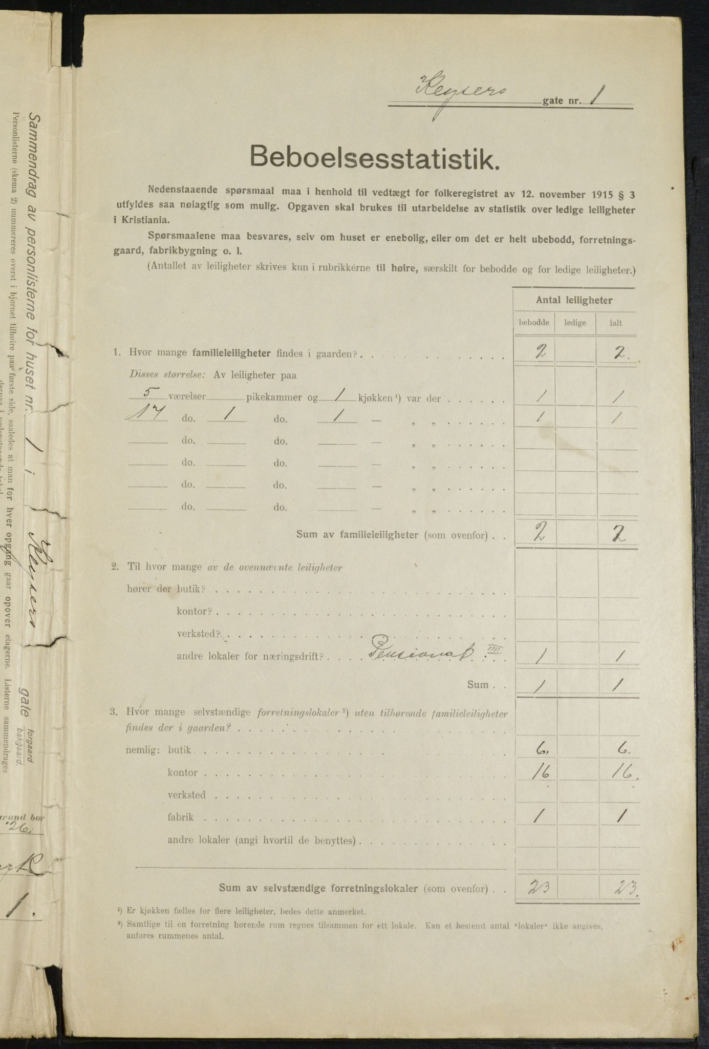 OBA, Municipal Census 1916 for Kristiania, 1916, p. 50229