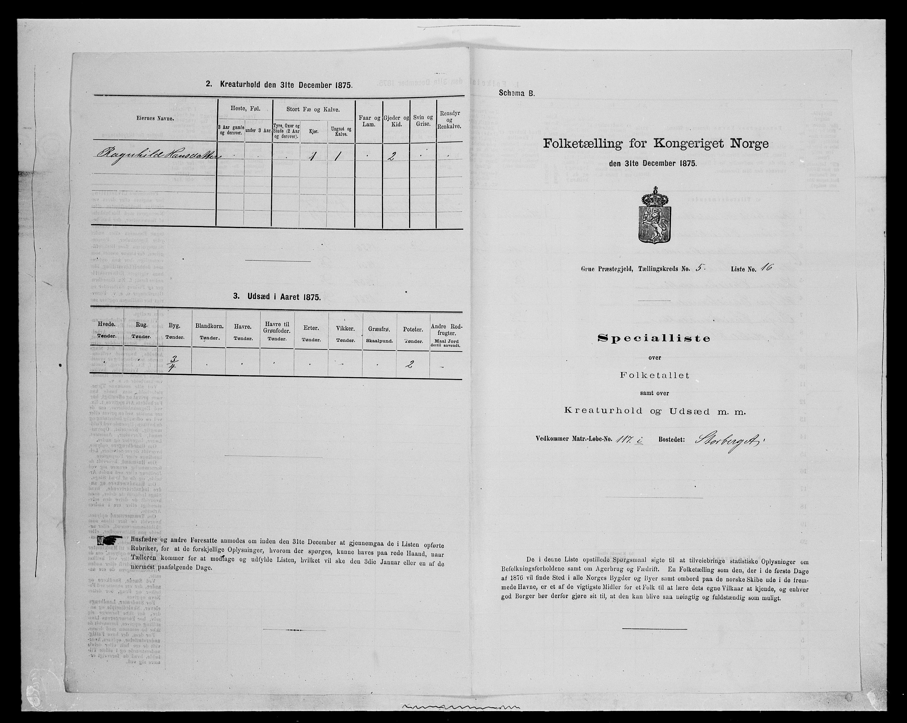 SAH, 1875 census for 0423P Grue, 1875, p. 936