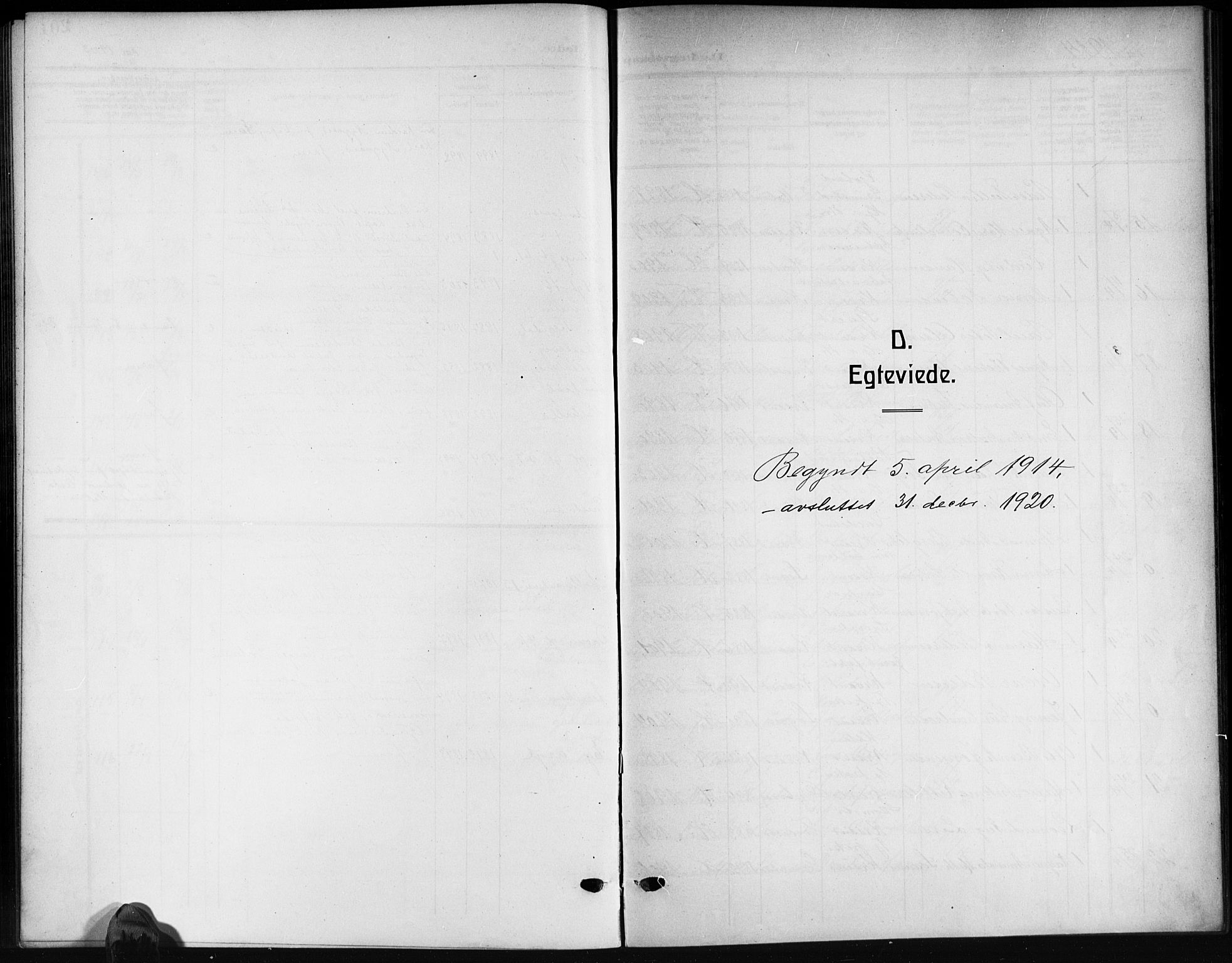 Kristiansand domprosti, SAK/1112-0006/F/Fb/L0021: Parish register (copy) no. B 21, 1914-1923