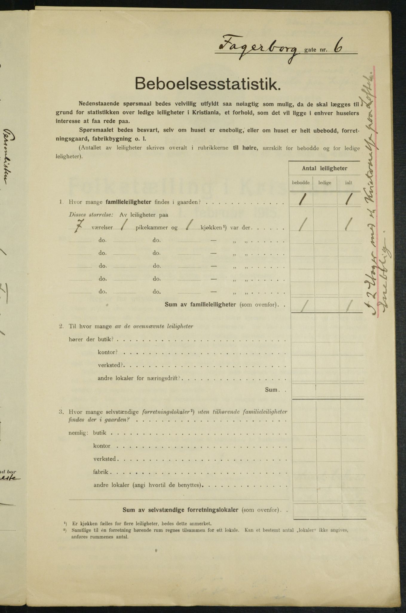 OBA, Municipal Census 1915 for Kristiania, 1915, p. 22495