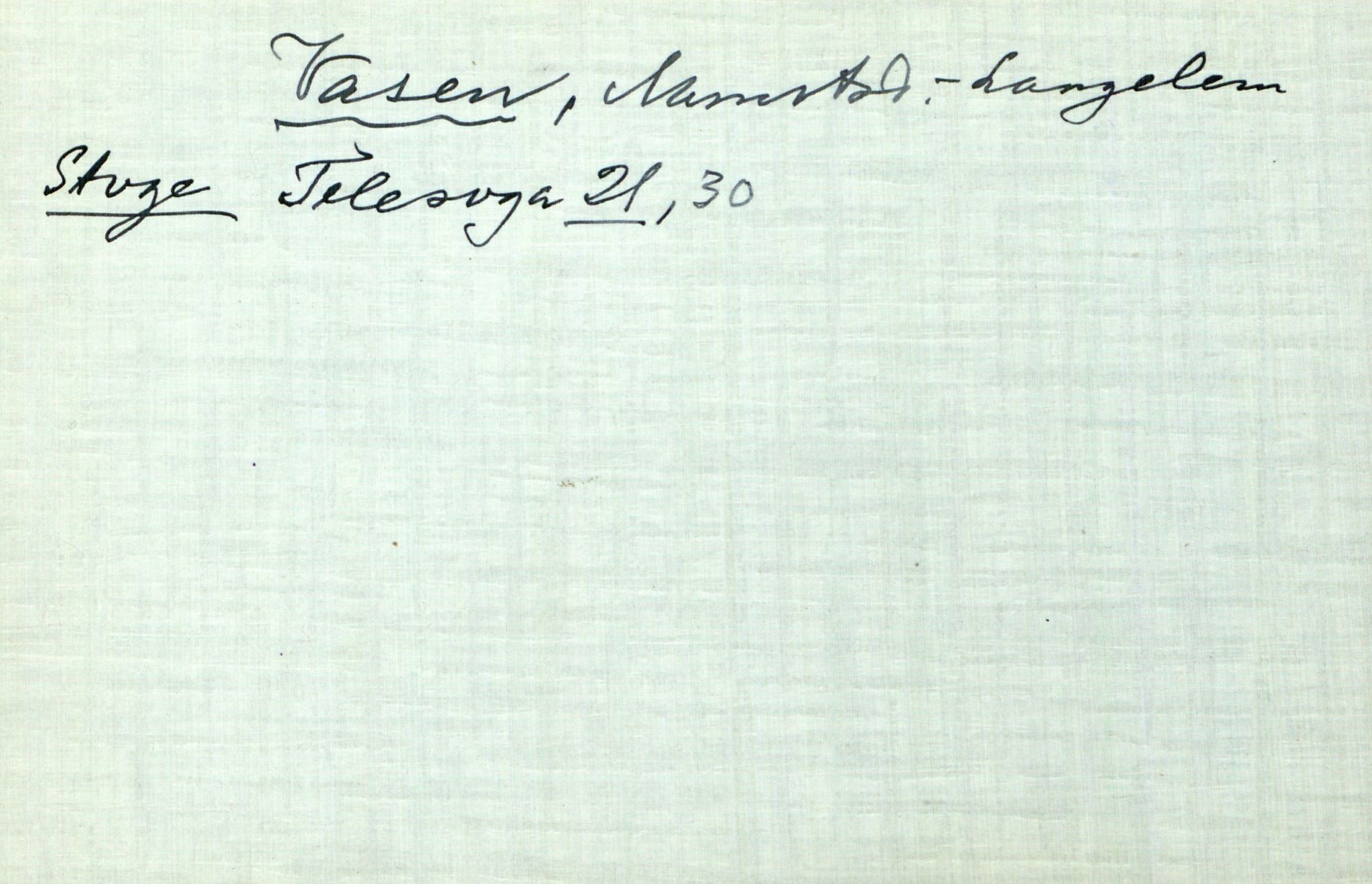 Rikard Berge, TEMU/TGM-A-1003/I/L0023: Personregister- V, 1910-1950