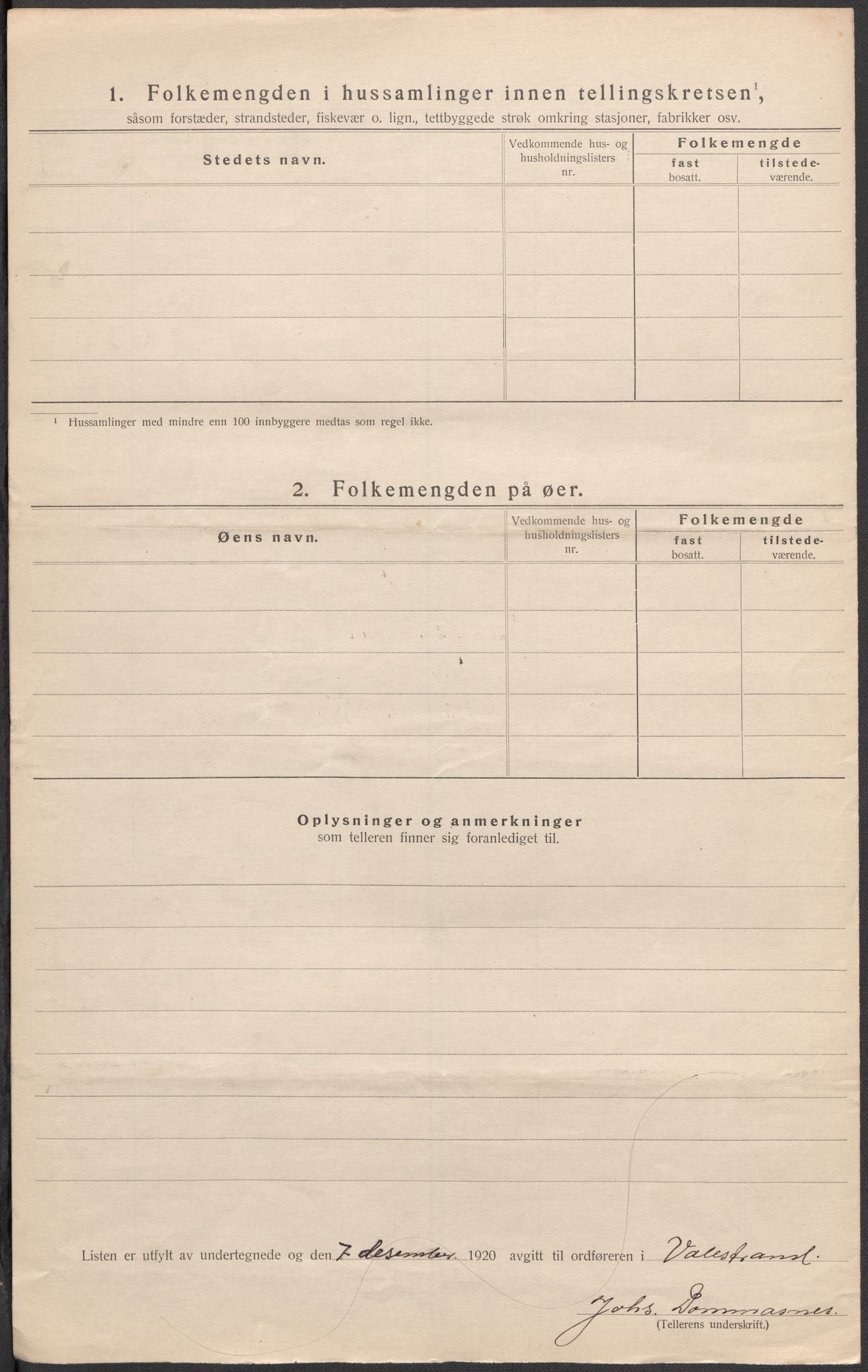 SAB, 1920 census for Valestrand, 1920, p. 18