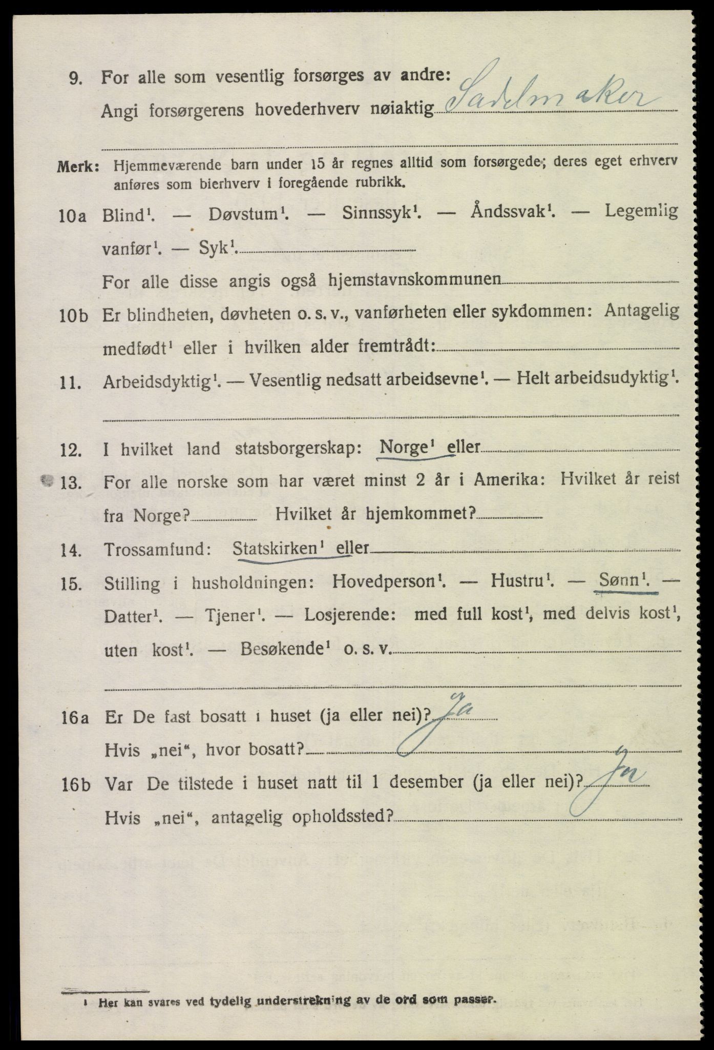 SAK, 1920 census for Sør-Audnedal, 1920, p. 3460