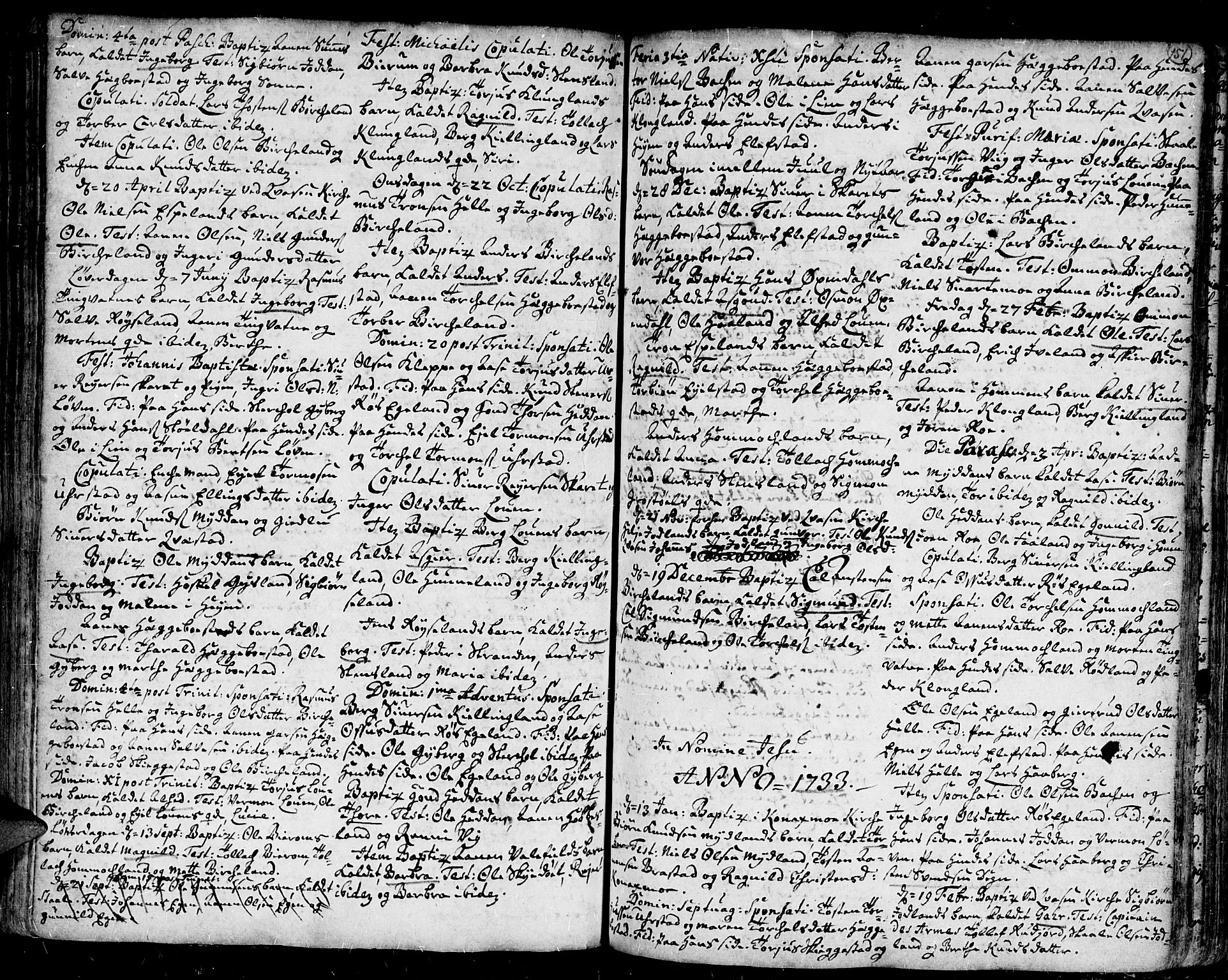 Kvinesdal sokneprestkontor, SAK/1111-0026/F/Fa/Fab/L0001: Parish register (official) no. A 1 /3, 1710-1760, p. 151