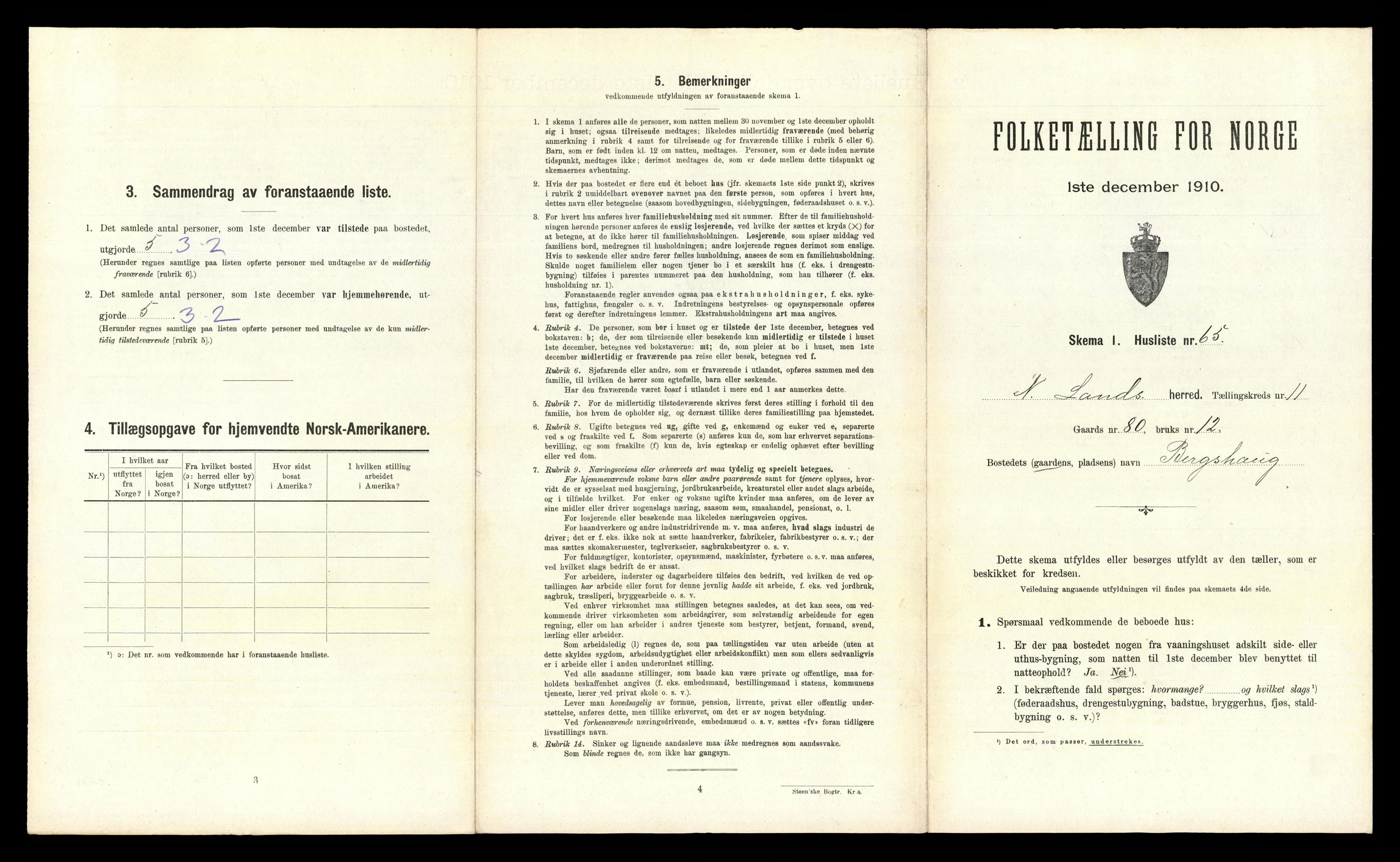 RA, 1910 census for Nordre Land, 1910, p. 1235