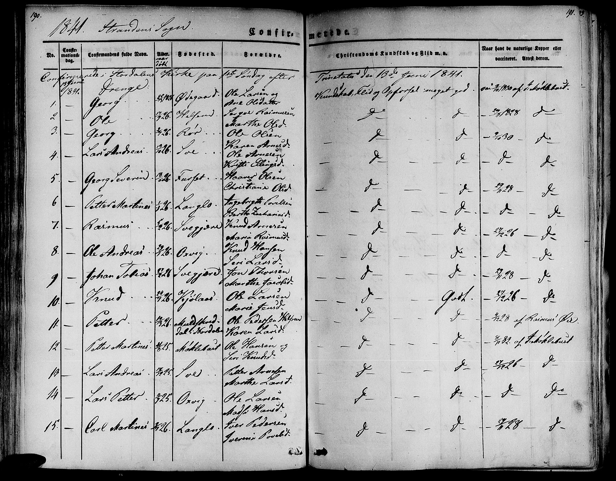 Ministerialprotokoller, klokkerbøker og fødselsregistre - Møre og Romsdal, AV/SAT-A-1454/520/L0274: Parish register (official) no. 520A04, 1827-1864, p. 190-191