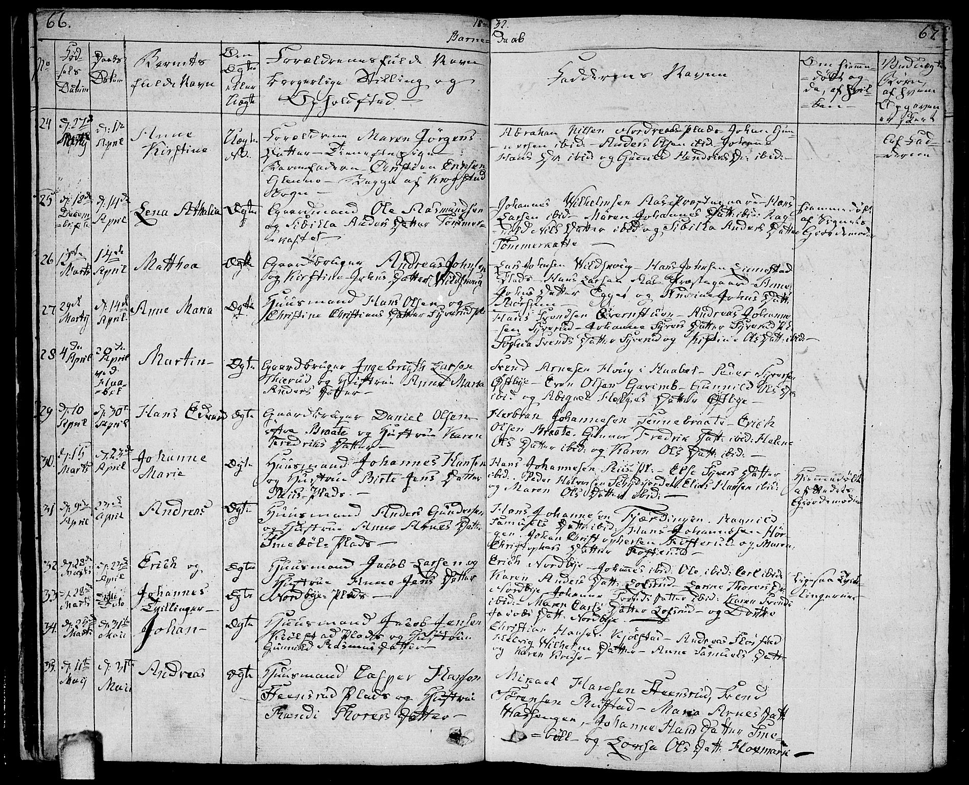 Ås prestekontor Kirkebøker, AV/SAO-A-10894/F/Fa/L0005: Parish register (official) no. I 5, 1827-1840, p. 66-67