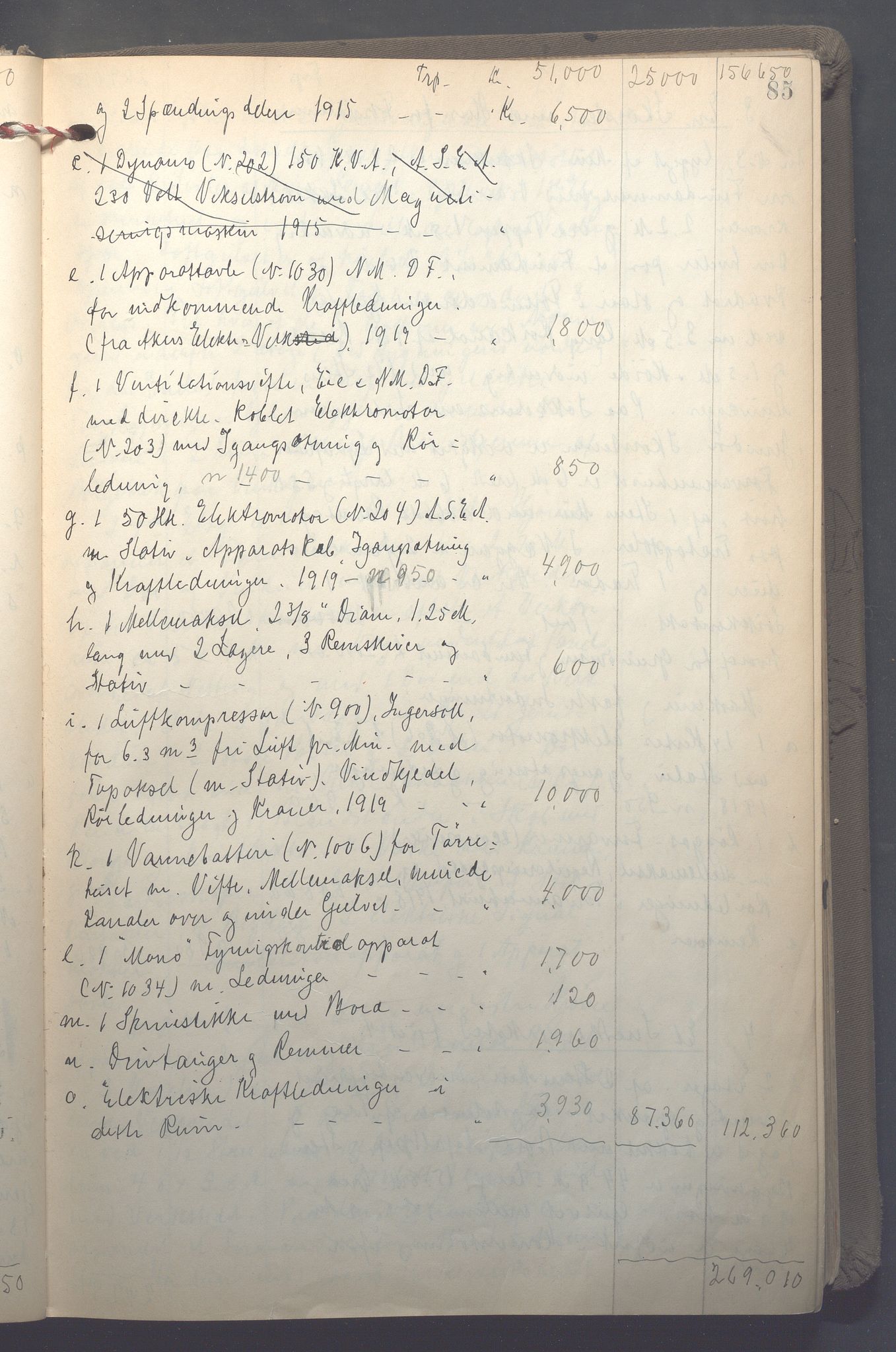 Lensmennene i Aker, OBA/A-10133/F/Fb/L0002: Branntakstprotokoll, 1922-1929, p. 85