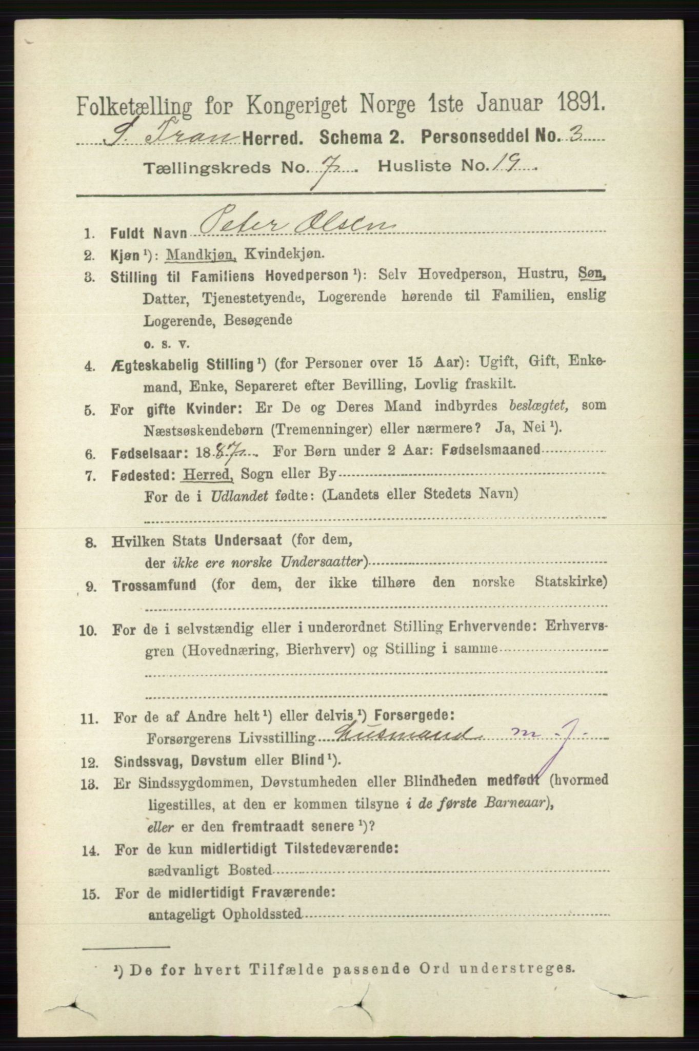 RA, 1891 census for 0519 Sør-Fron, 1891, p. 3140