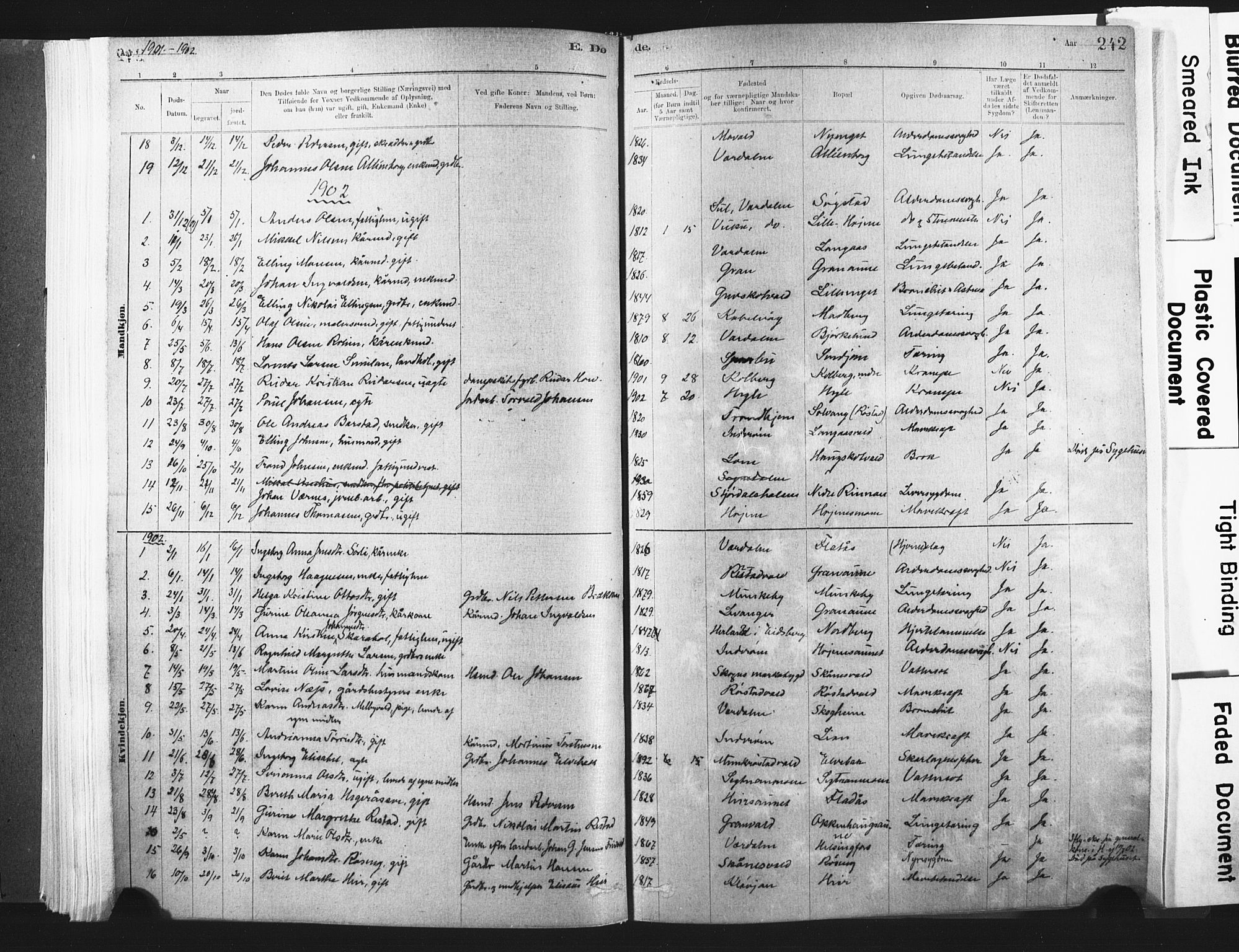 Ministerialprotokoller, klokkerbøker og fødselsregistre - Nord-Trøndelag, SAT/A-1458/721/L0207: Parish register (official) no. 721A02, 1880-1911, p. 242