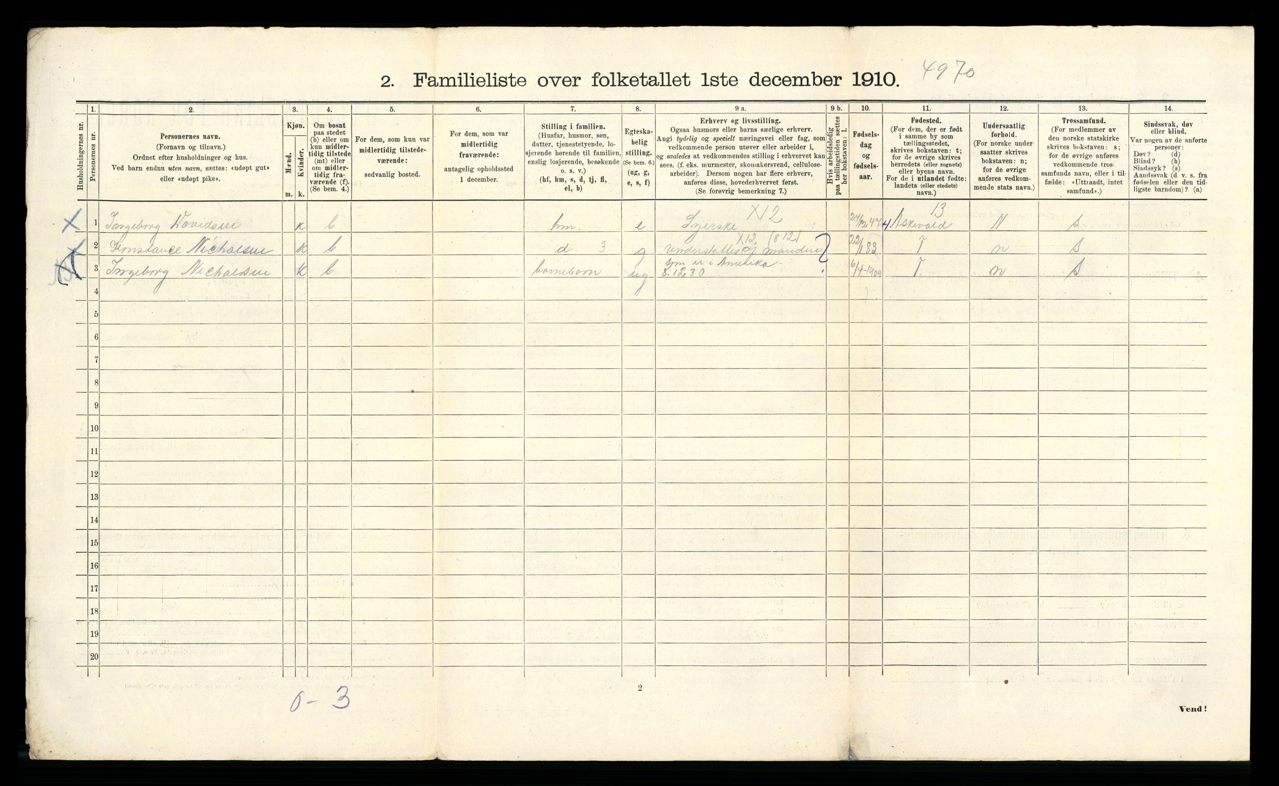 RA, 1910 census for Bergen, 1910, p. 8366