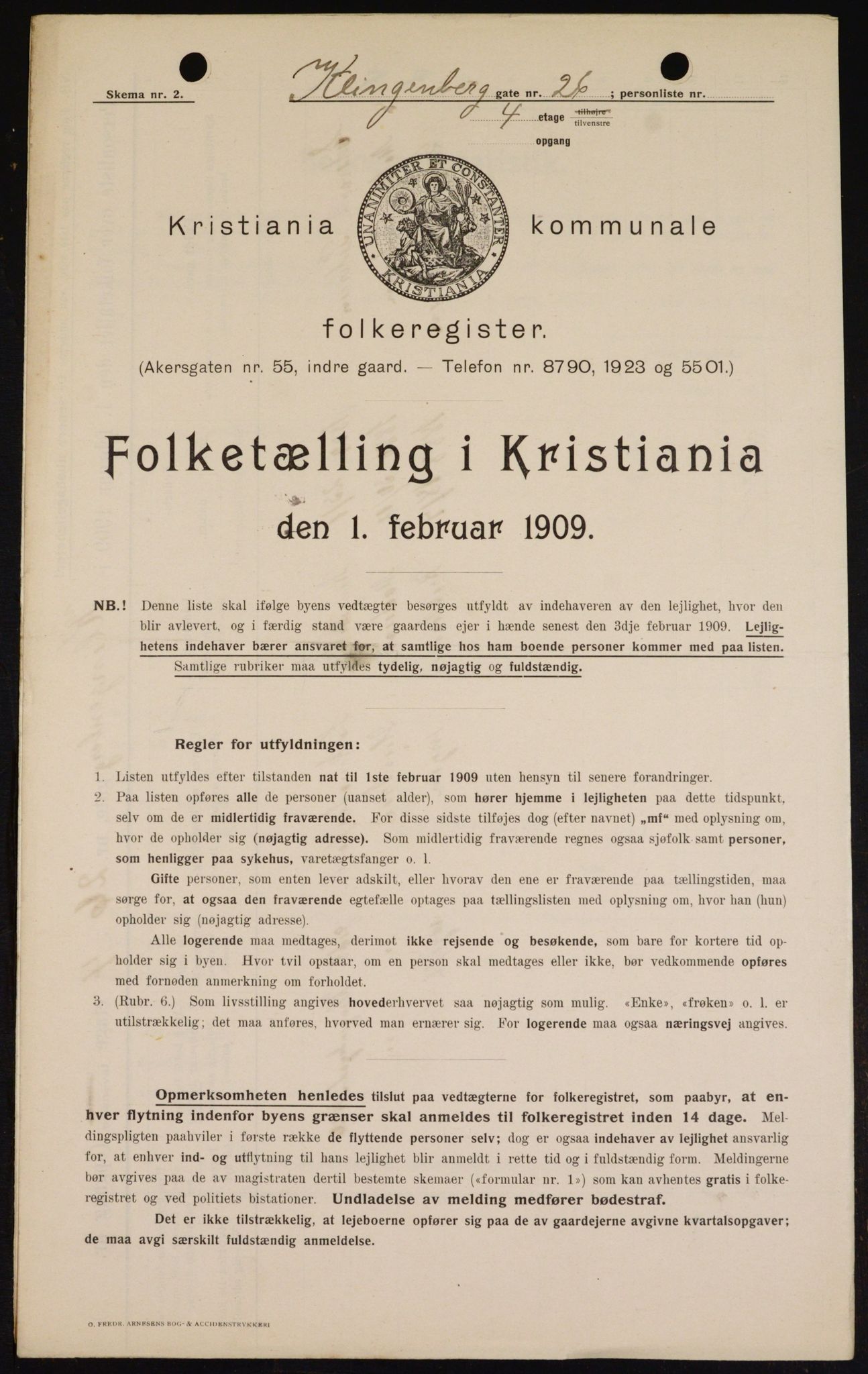 OBA, Municipal Census 1909 for Kristiania, 1909, p. 47747