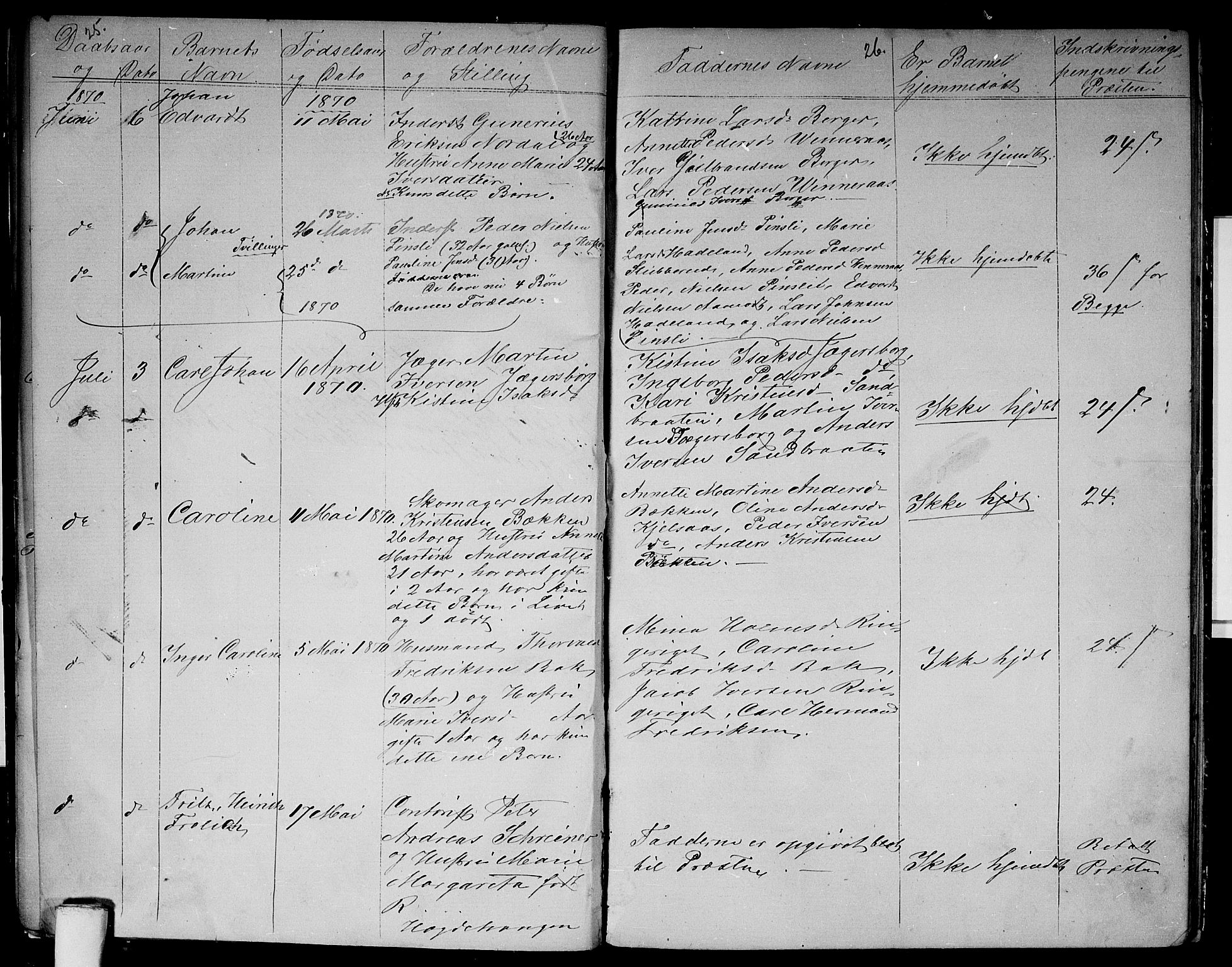 Vestre Aker prestekontor Kirkebøker, AV/SAO-A-10025/G/Gb/L0001: Parish register (copy) no. II 1, 1865-1881, p. 25-26