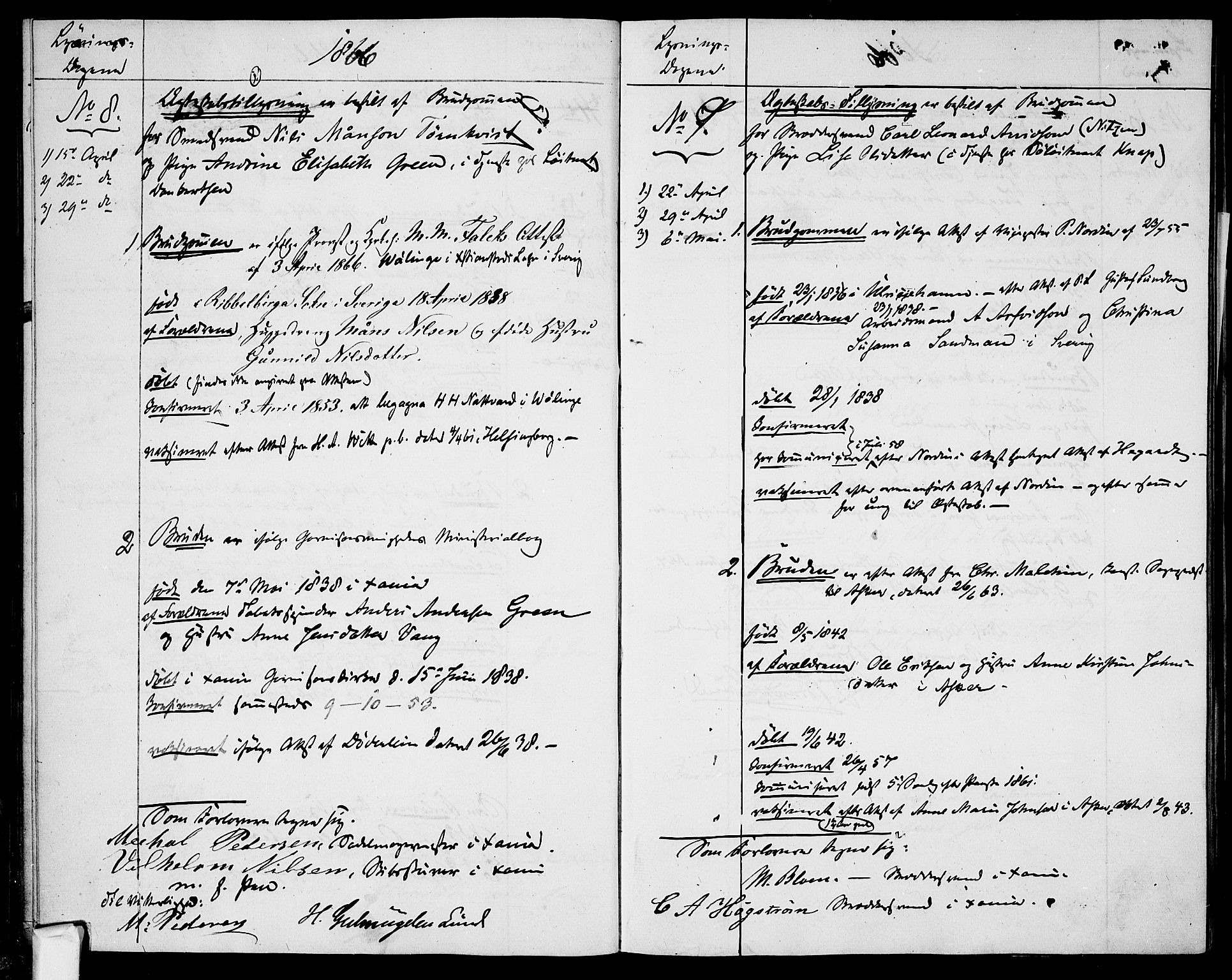 Garnisonsmenigheten Kirkebøker, AV/SAO-A-10846/H/Ha/L0006: Banns register no. I 6, 1856-1872