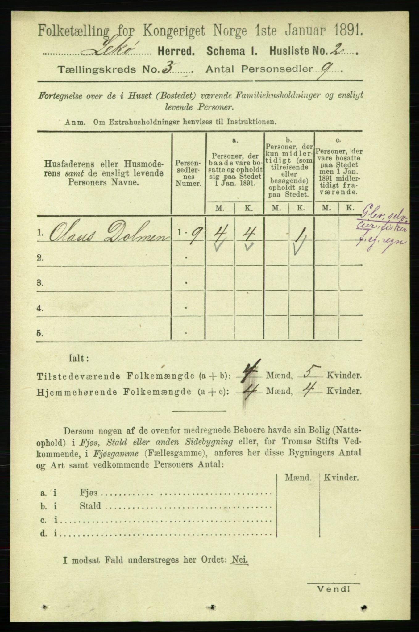 RA, 1891 census for 1755 Leka, 1891, p. 1332