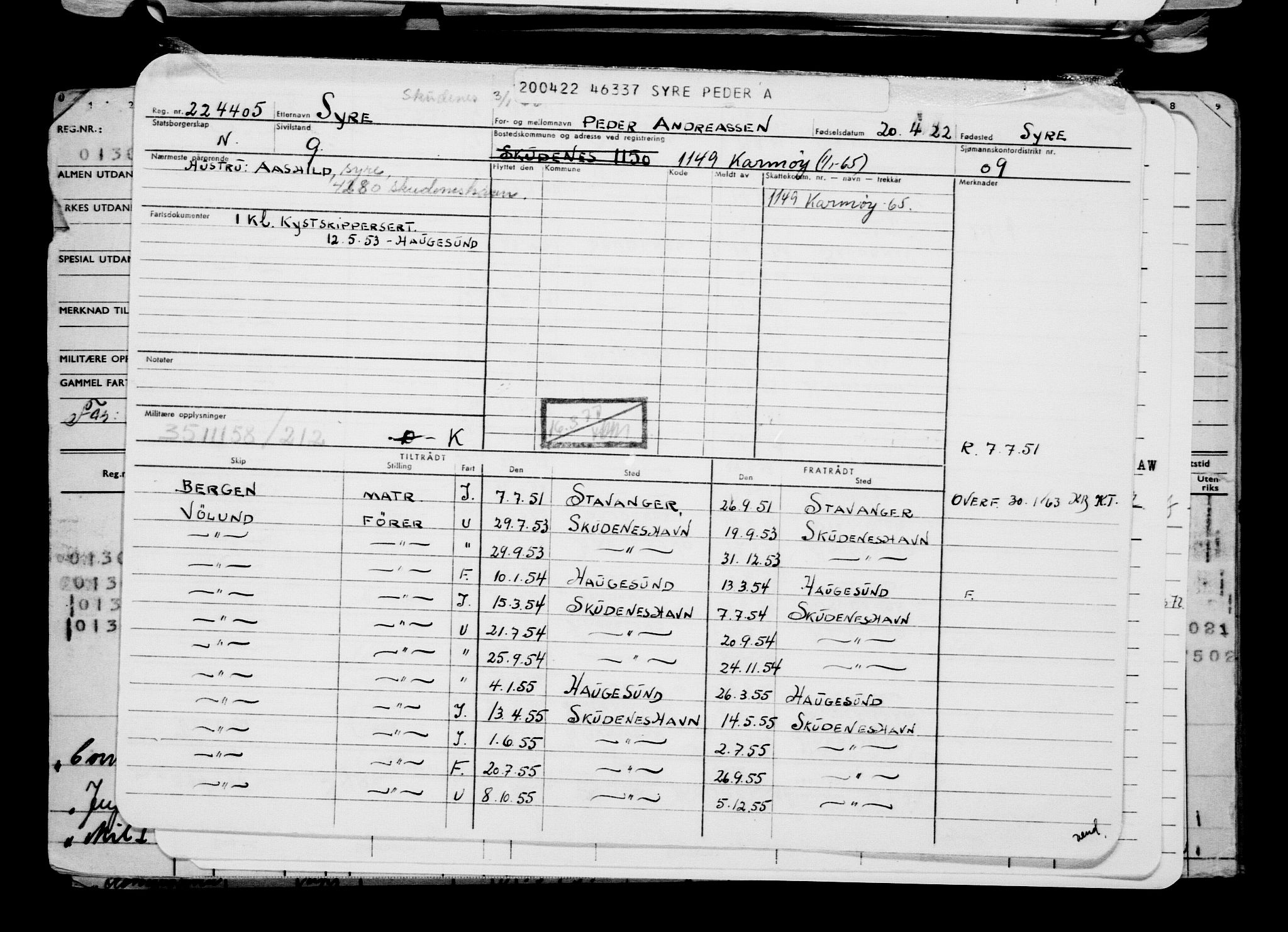 Direktoratet for sjømenn, AV/RA-S-3545/G/Gb/L0205: Hovedkort, 1922, p. 531