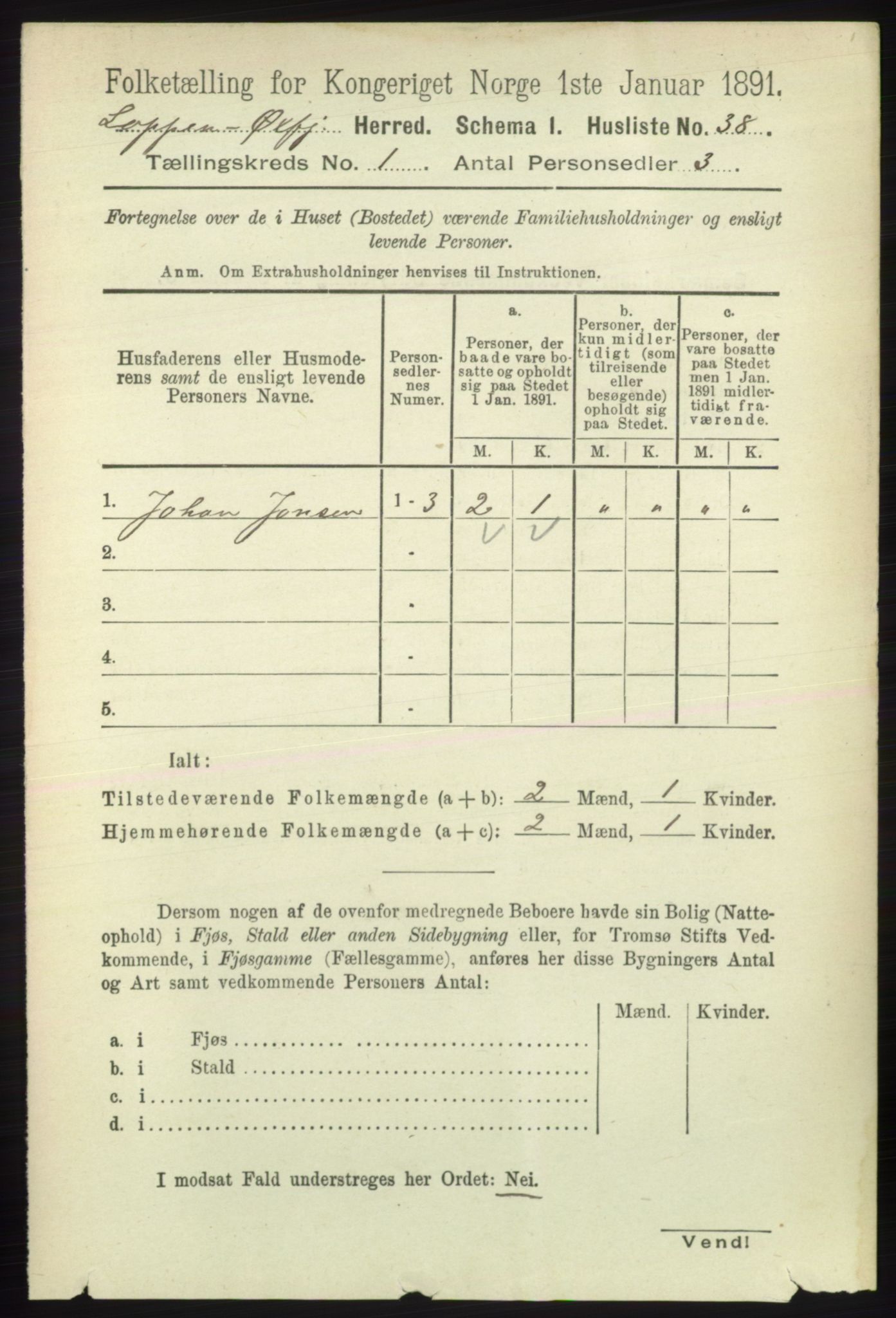 RA, 1891 census for 2014 Loppa, 1891, p. 56