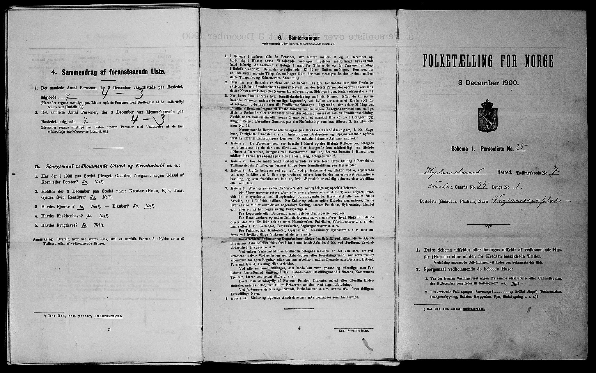 SAST, 1900 census for Hjelmeland, 1900, p. 449