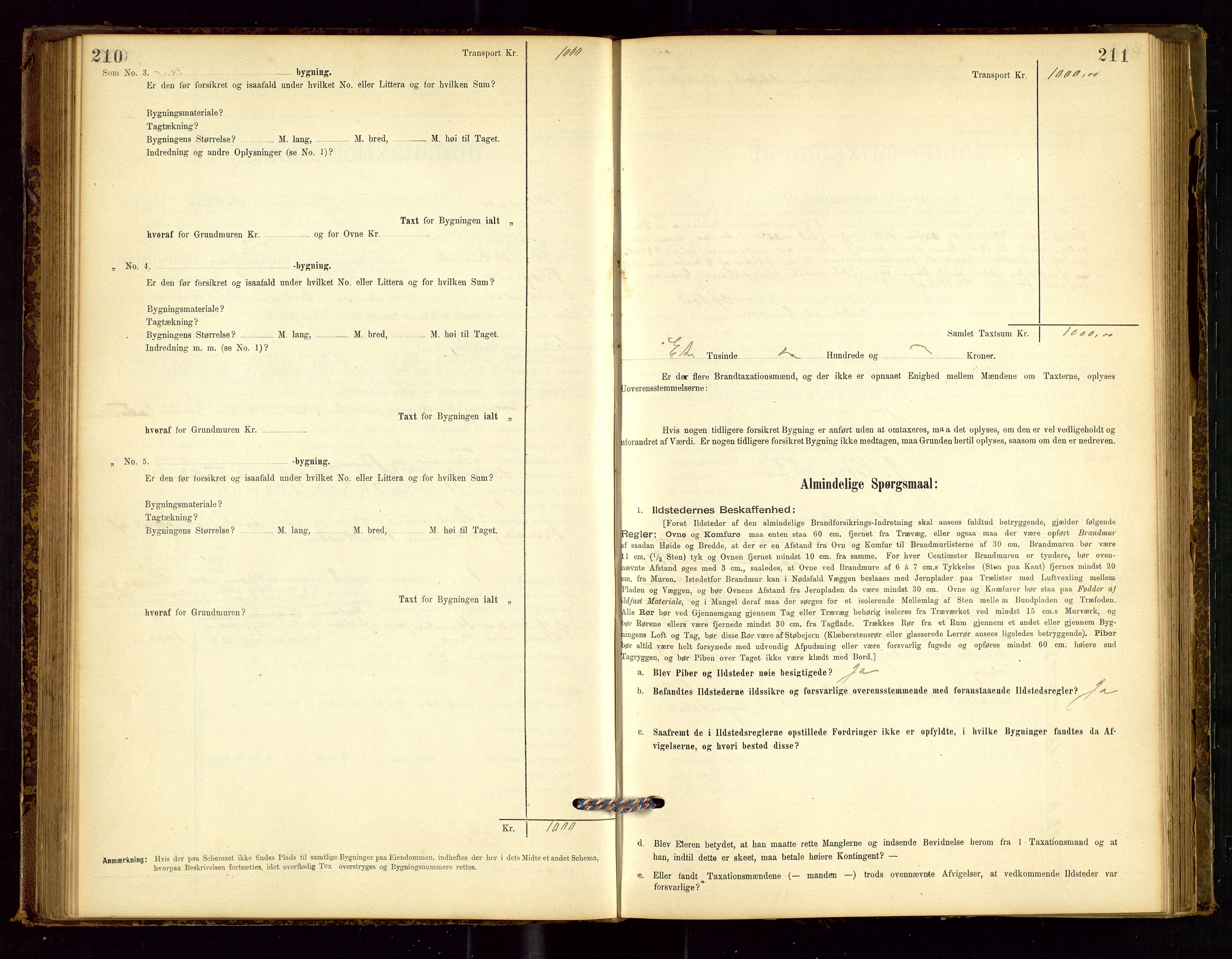 Sokndal lensmannskontor, AV/SAST-A-100417/Gob/L0001: "Brandtaxt-Protokol", 1895-1902, p. 210-211