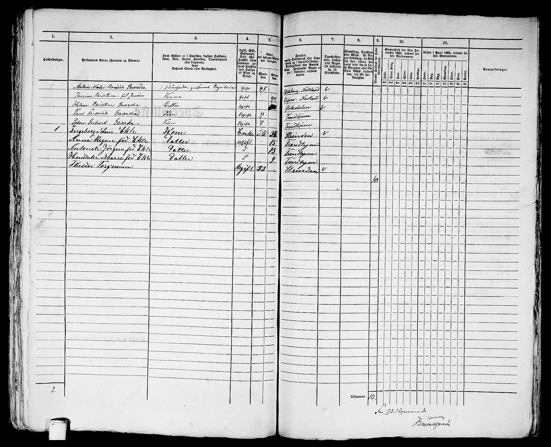 RA, 1865 census for Trondheim, 1865, p. 1984