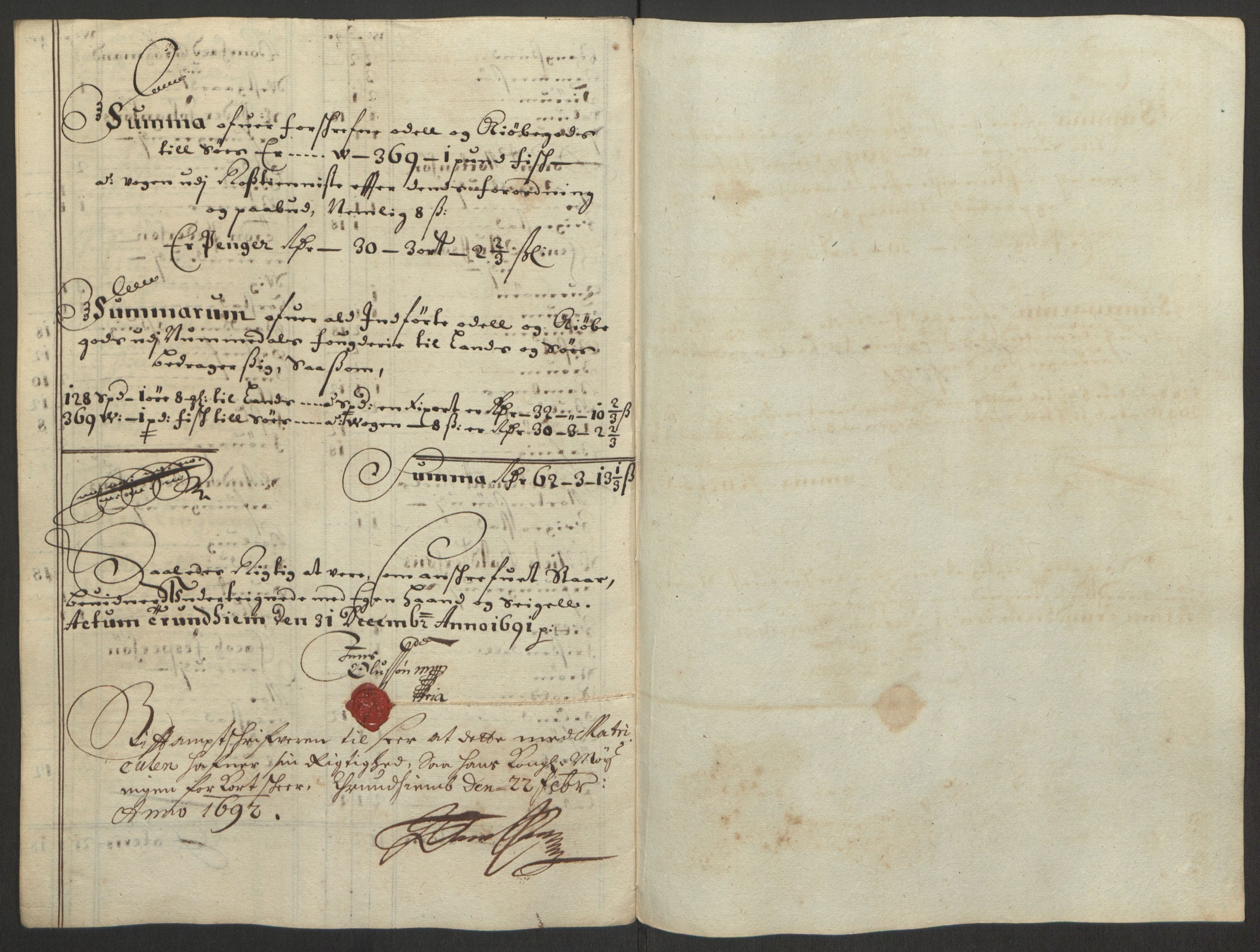 Rentekammeret inntil 1814, Reviderte regnskaper, Fogderegnskap, AV/RA-EA-4092/R64/L4423: Fogderegnskap Namdal, 1690-1691, p. 277