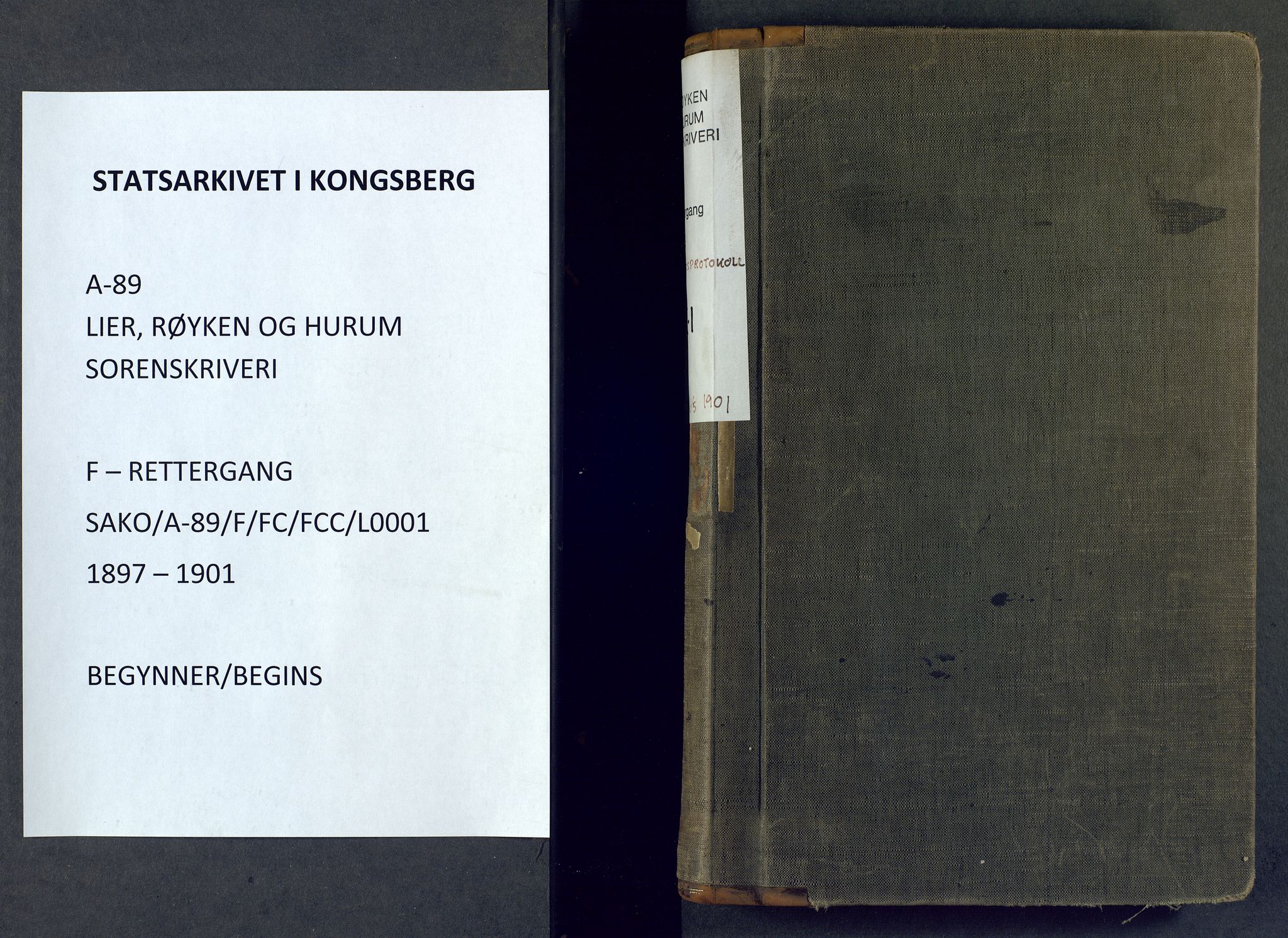 Lier, Røyken og Hurum sorenskriveri, SAKO/A-89/F/Fc/Fcc/L0001: Ekstrarettsprotokoll, 1897-1901
