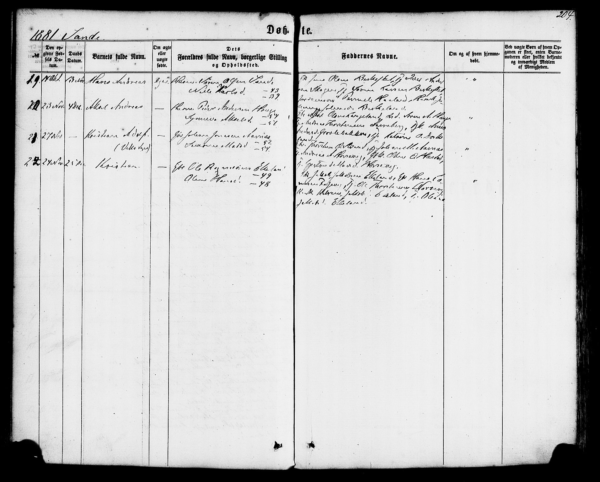 Gaular sokneprestembete, AV/SAB-A-80001/H/Haa: Parish register (official) no. A 5, 1860-1881, p. 204