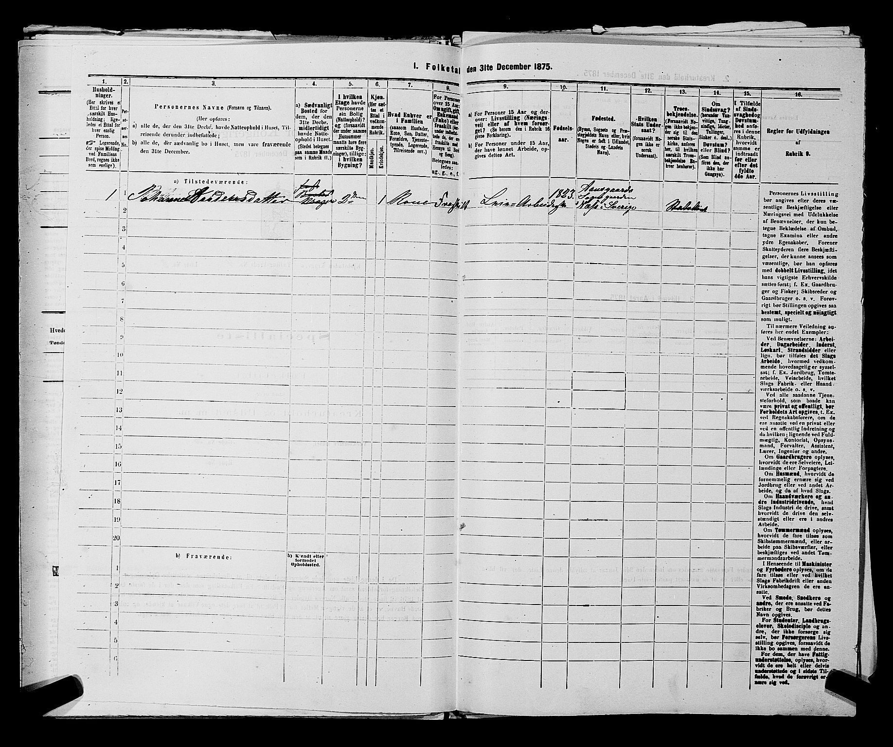 SAKO, 1875 census for 0801P Kragerø, 1875, p. 90