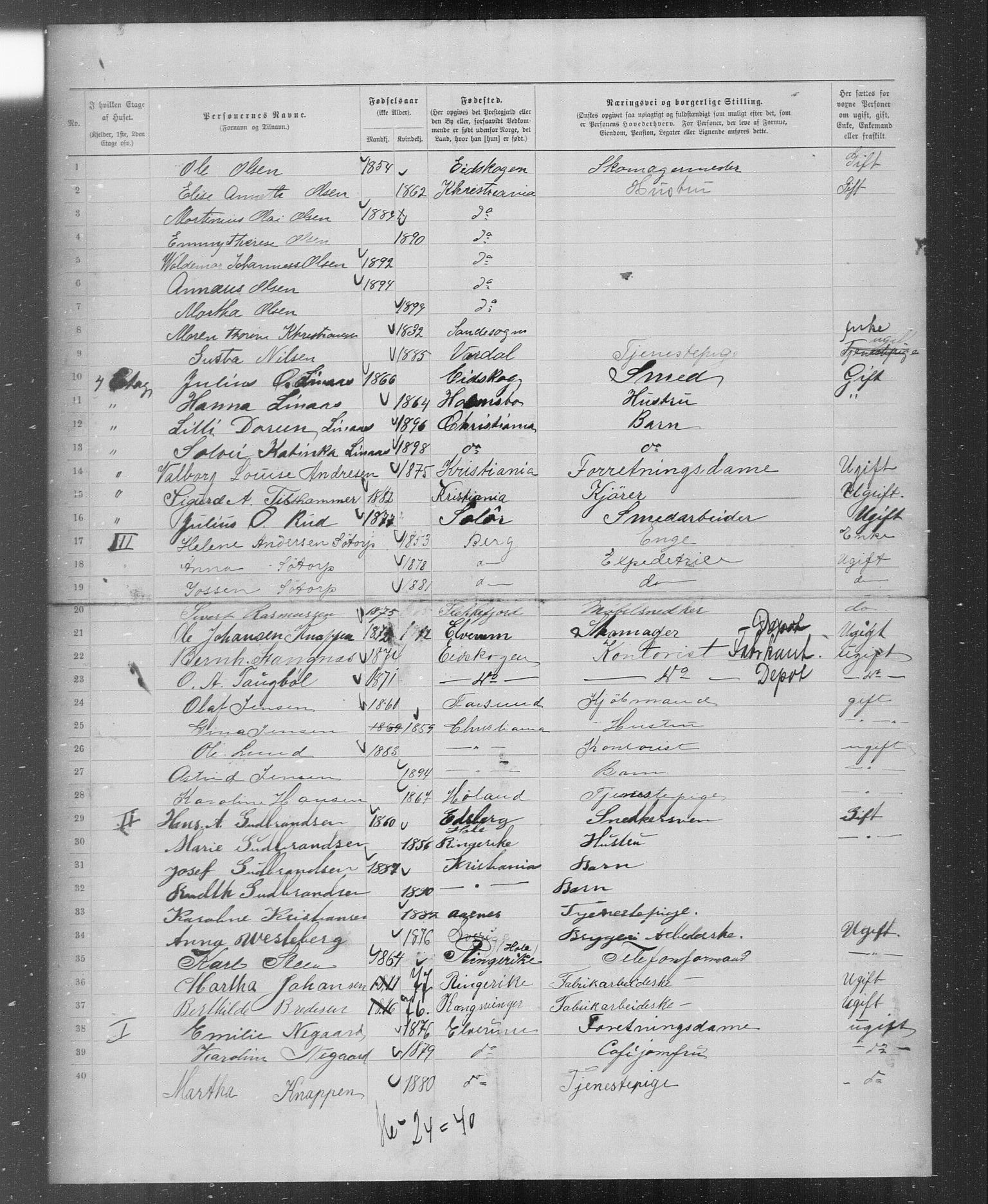 OBA, Municipal Census 1899 for Kristiania, 1899, p. 4765