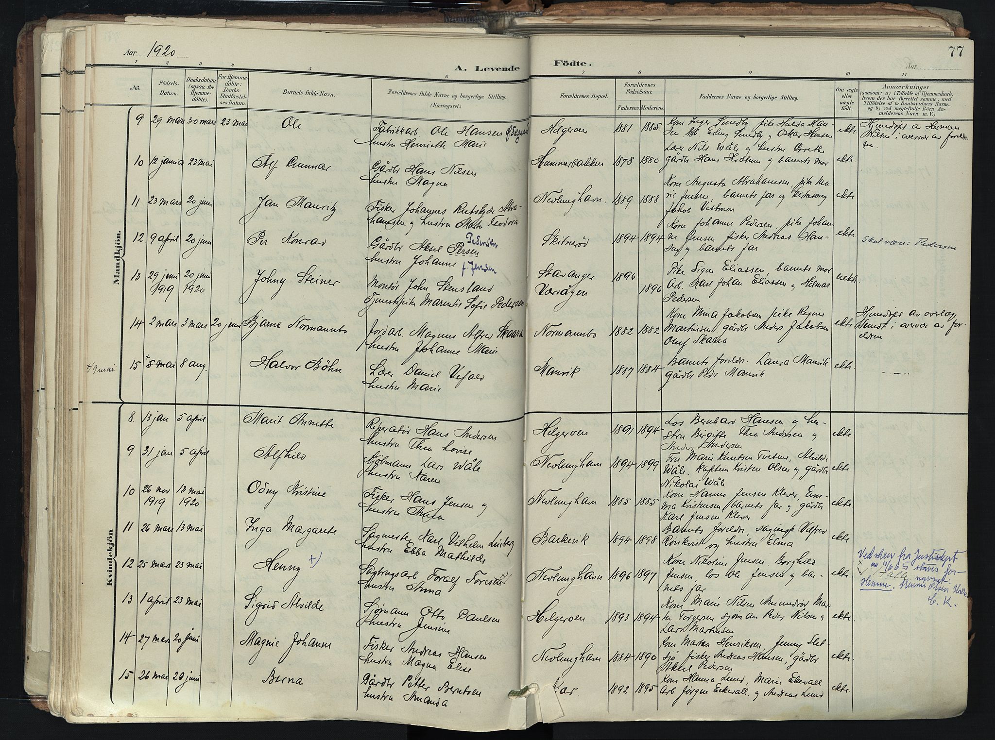 Brunlanes kirkebøker, SAKO/A-342/F/Fb/L0003: Parish register (official) no. II 3, 1900-1922, p. 77