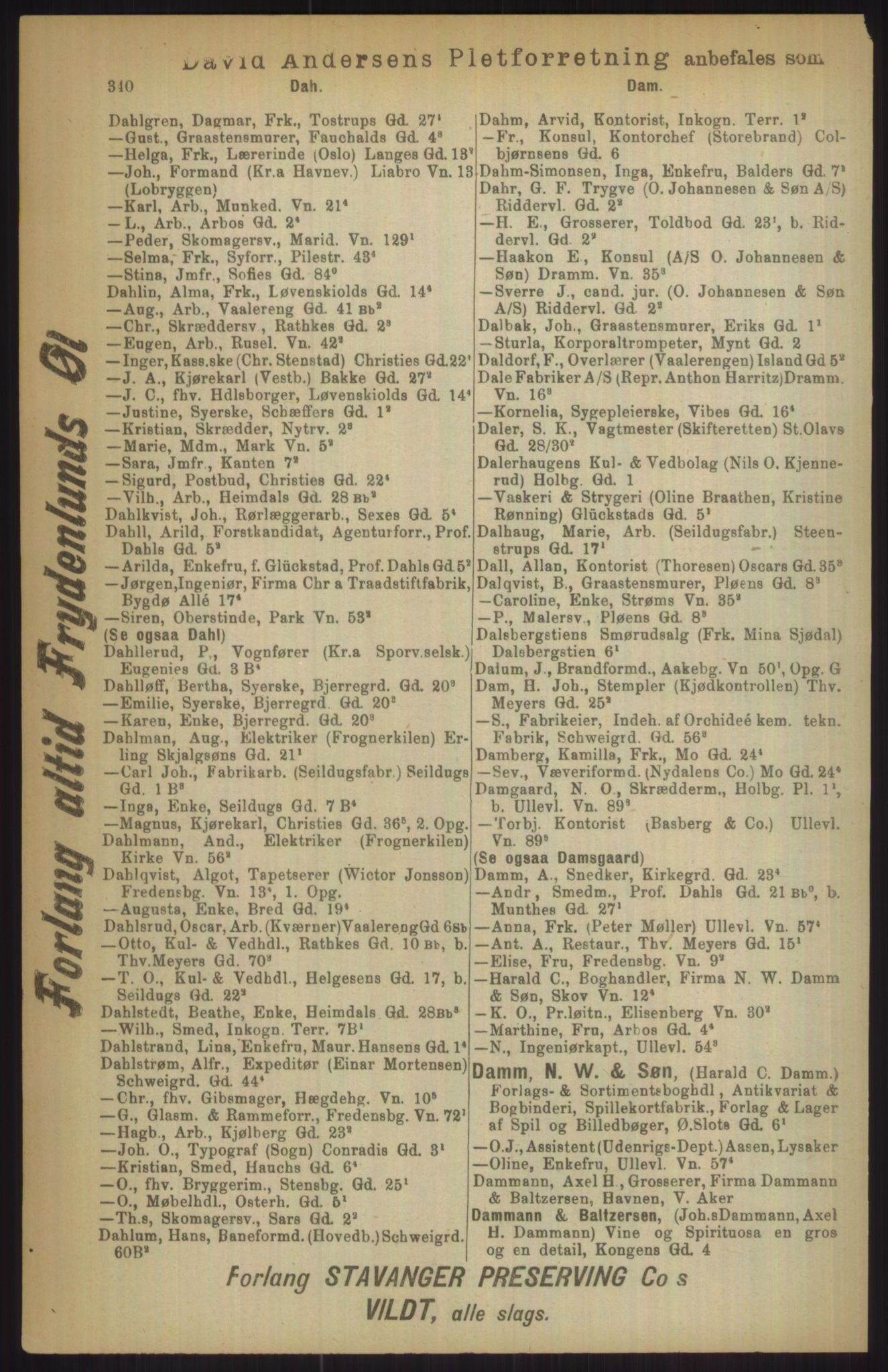 Kristiania/Oslo adressebok, PUBL/-, 1911, p. 340