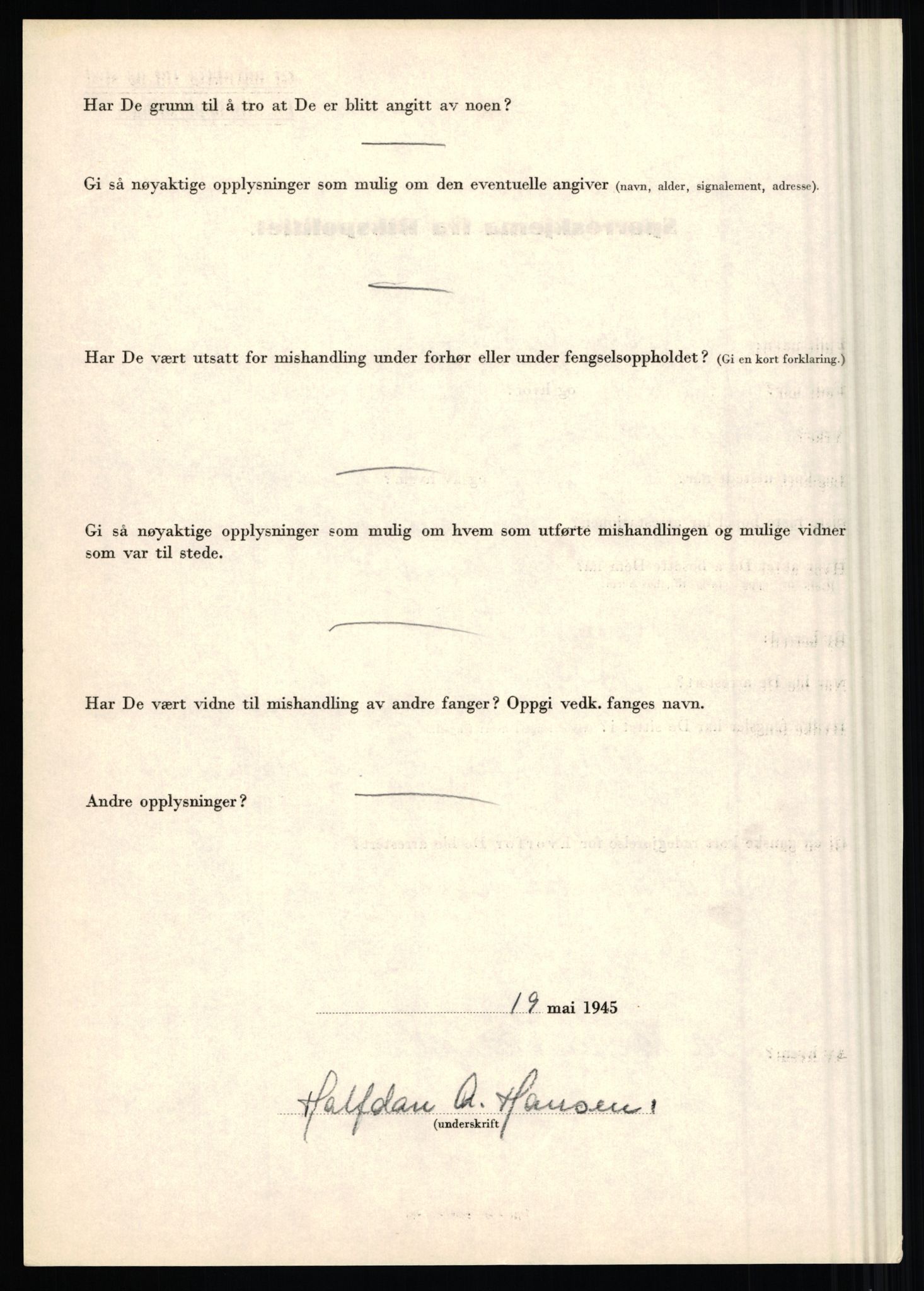 Rikspolitisjefen, AV/RA-S-1560/L/L0006: Hansen, Adolf Boye - Hemstad, Gunnar, 1940-1945, p. 164