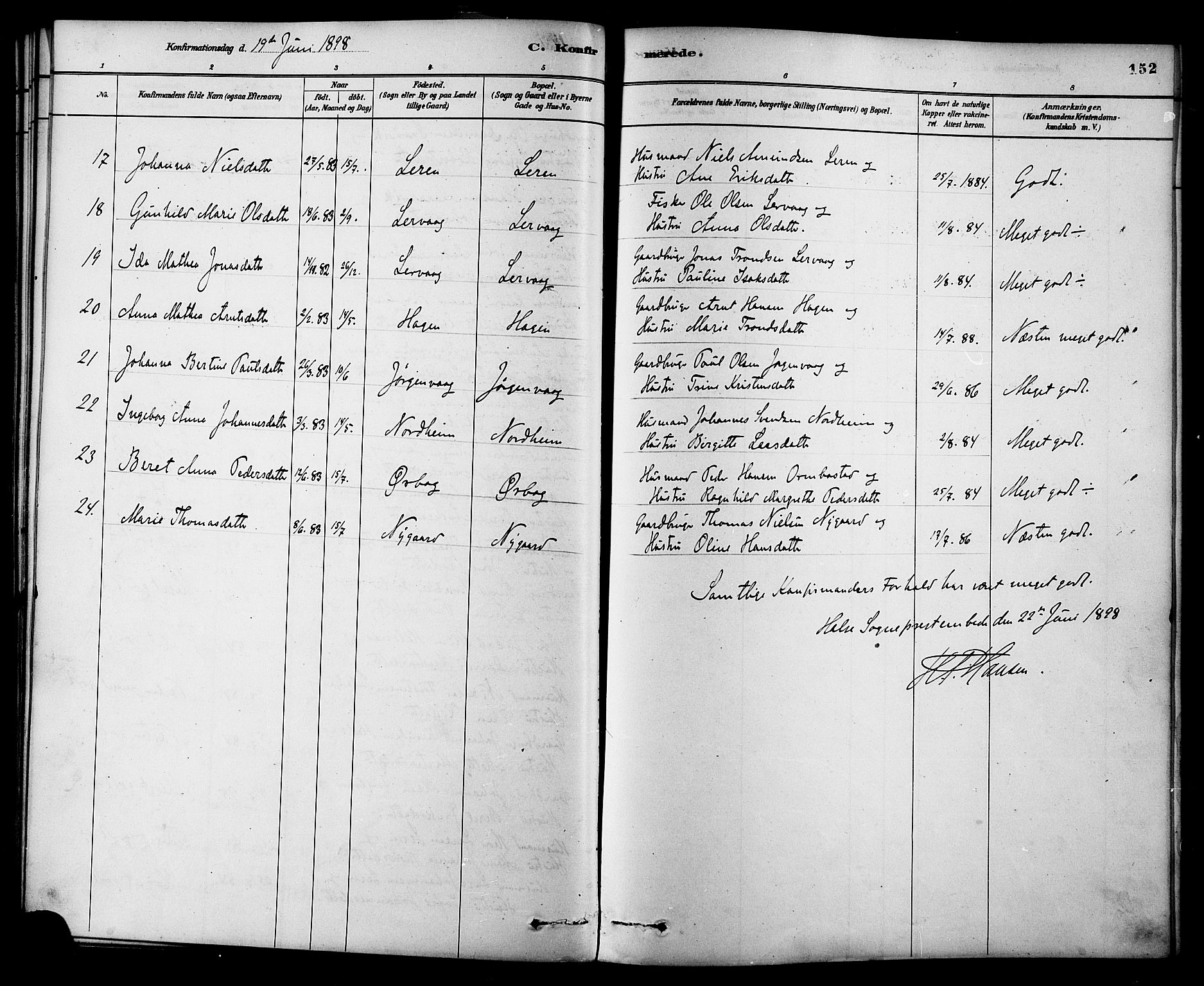 Ministerialprotokoller, klokkerbøker og fødselsregistre - Møre og Romsdal, AV/SAT-A-1454/577/L0896: Parish register (official) no. 577A03, 1880-1898, p. 152