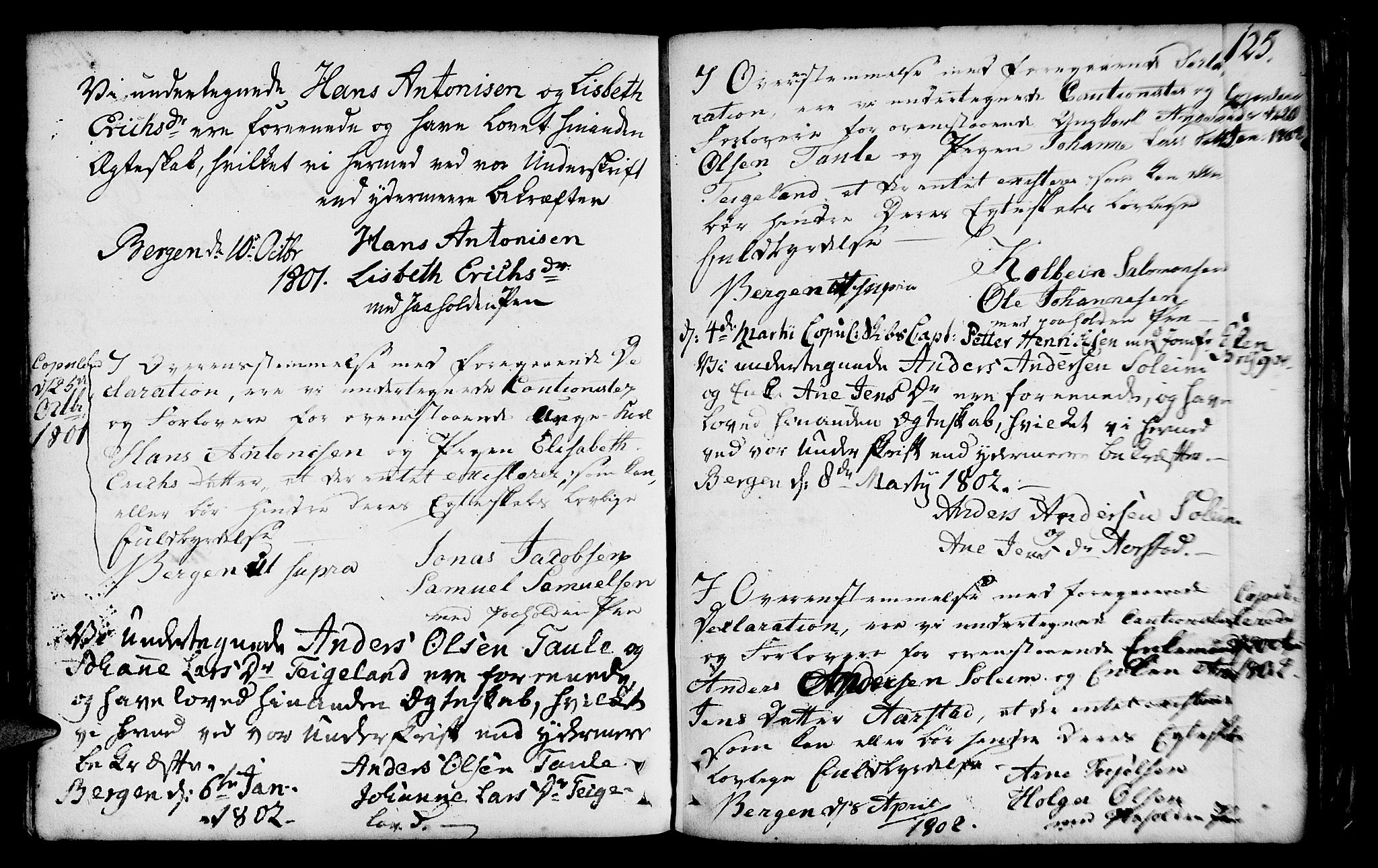 St. Jørgens hospital og Årstad sokneprestembete, SAB/A-99934: Parish register (official) no. A 1, 1743-1823, p. 125