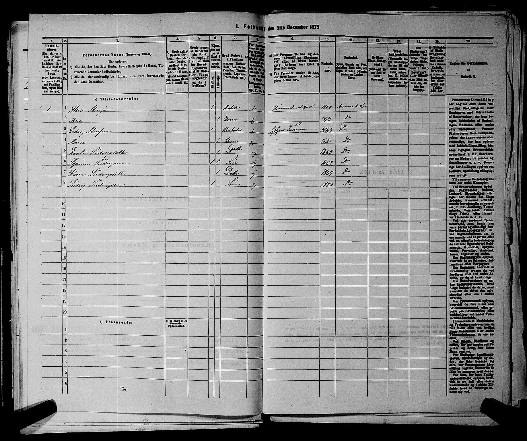 RA, 1875 census for 0118P Aremark, 1875, p. 107