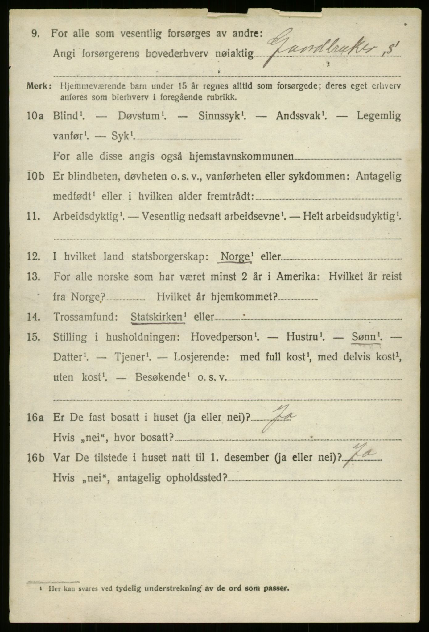 SAB, 1920 census for Hornindal, 1920, p. 2343