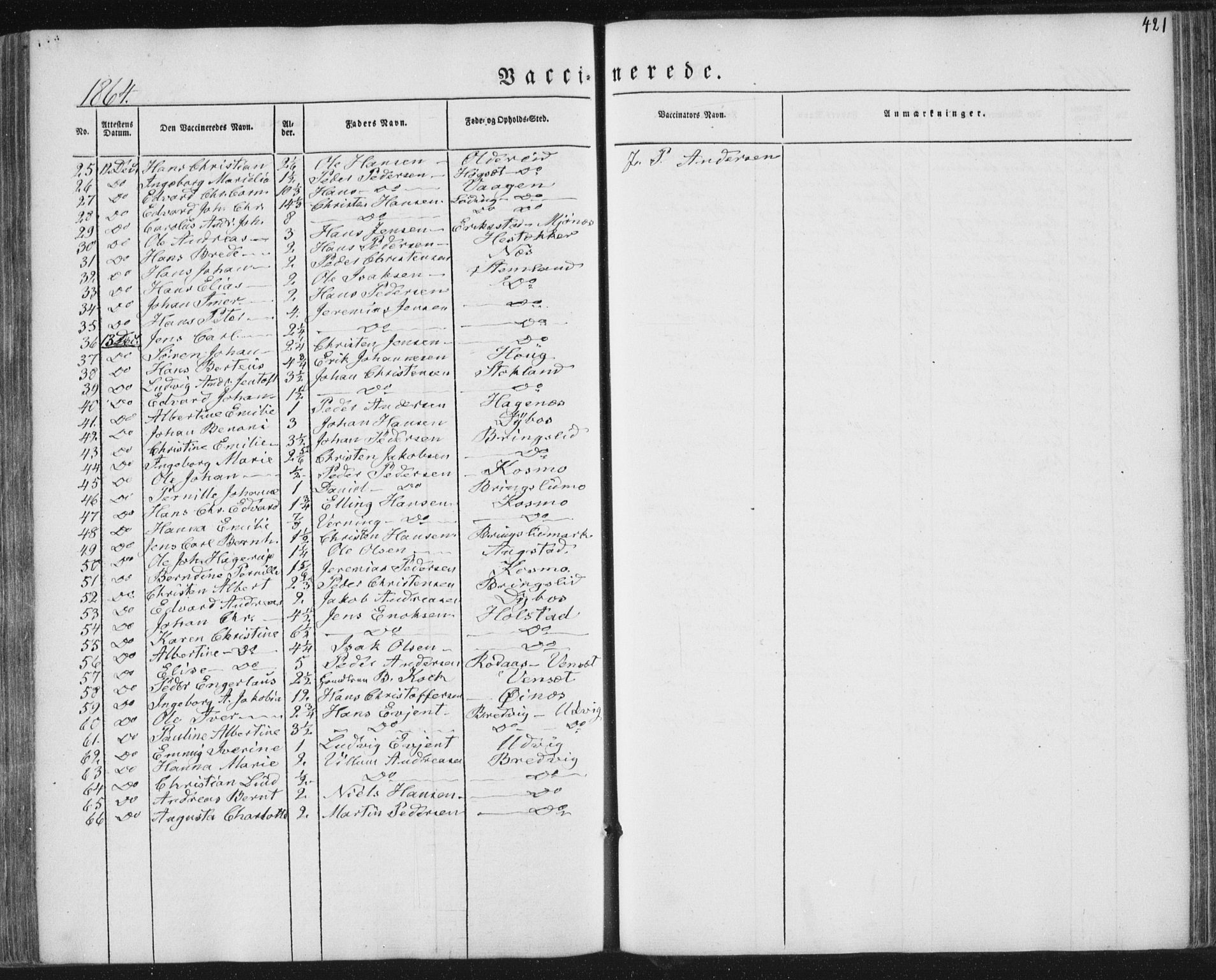 Ministerialprotokoller, klokkerbøker og fødselsregistre - Nordland, SAT/A-1459/852/L0738: Parish register (official) no. 852A08, 1849-1865, p. 421